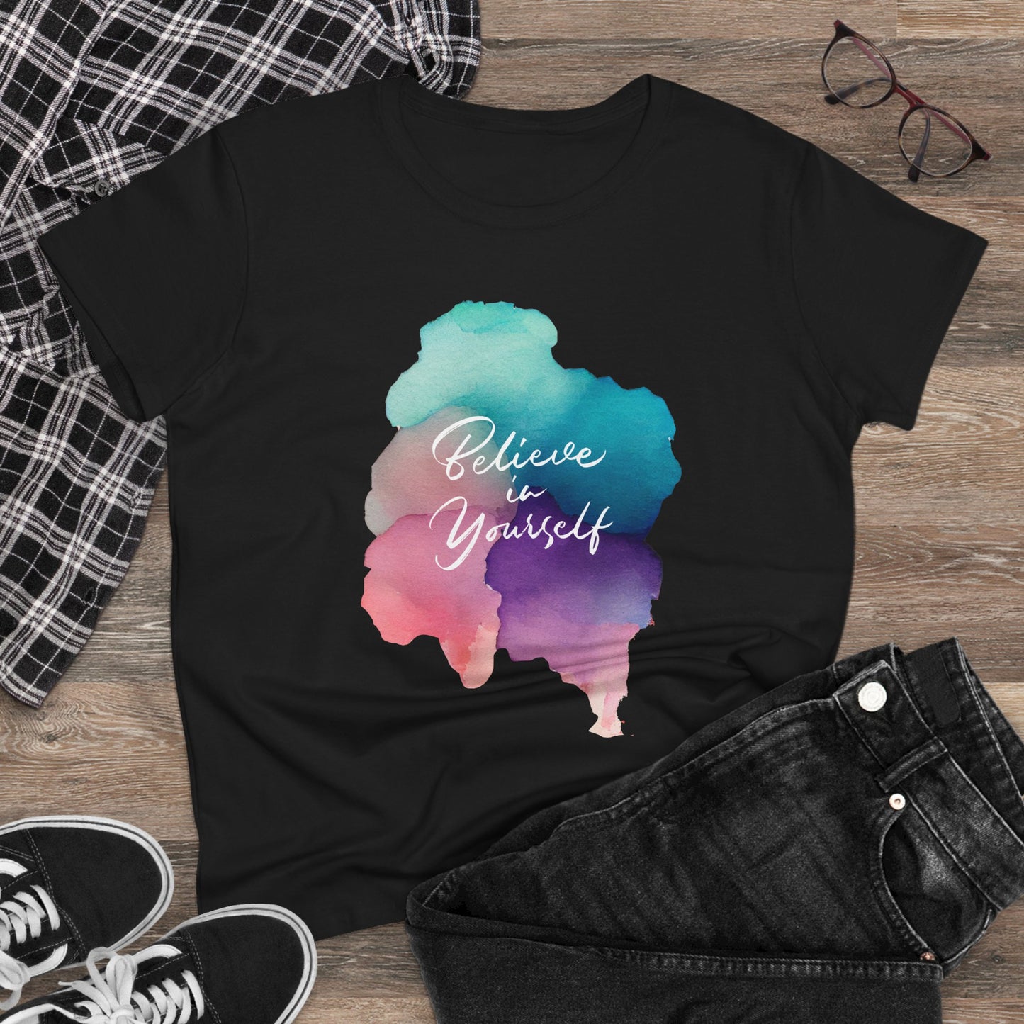 Motivational Women's Tee - 'Believe in Yourself' Casual Cotton Shirt, Gift for Her, Inspirational T-Shirt, Everyday Wear, [...]