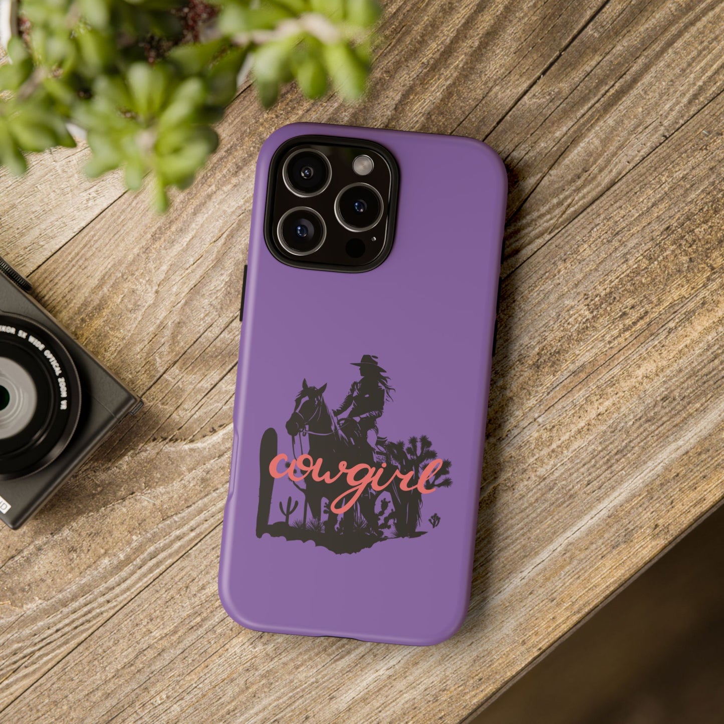 Cowgirl Phone Case — Purple Western Rider Protective Phone Cover
