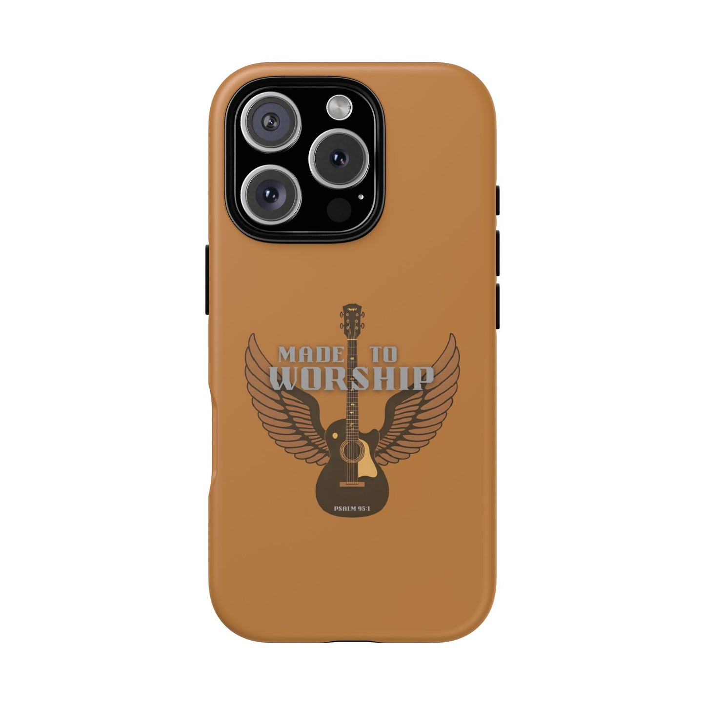 Tough Phone Case — "Made to Worship" Acoustic Guitar Wings Design