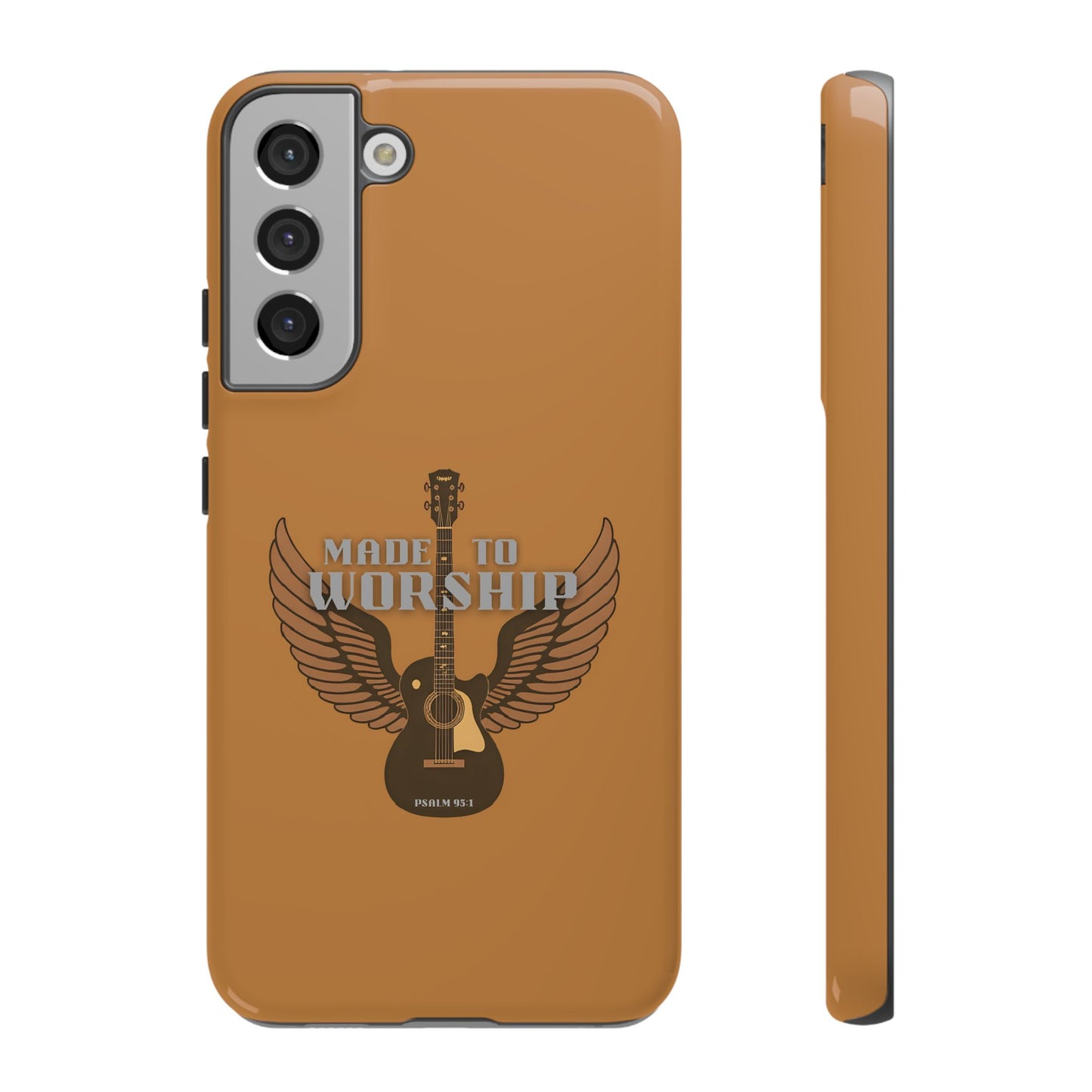 Tough Phone Case — "Made to Worship" Acoustic Guitar Wings Design