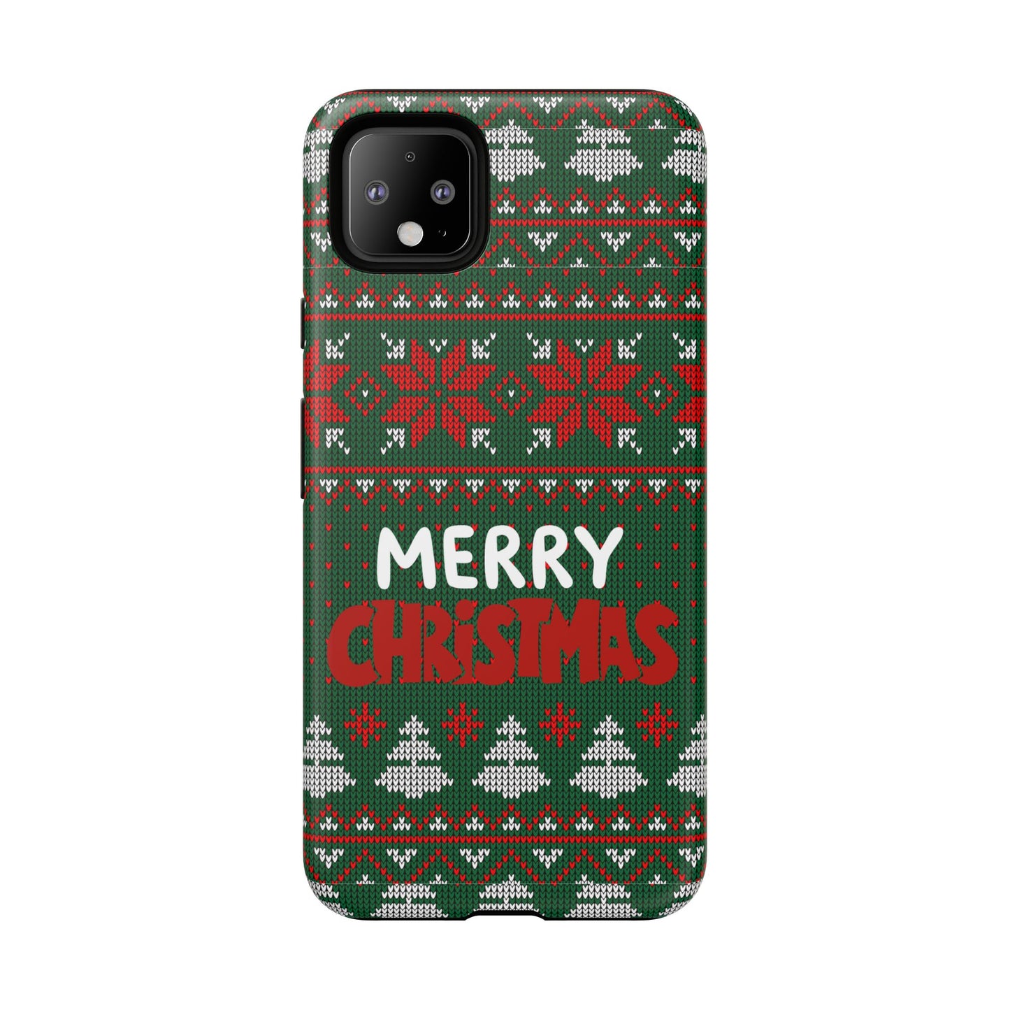 Merry Christmas Phone Case - Festive Green Ugly Sweater Design
