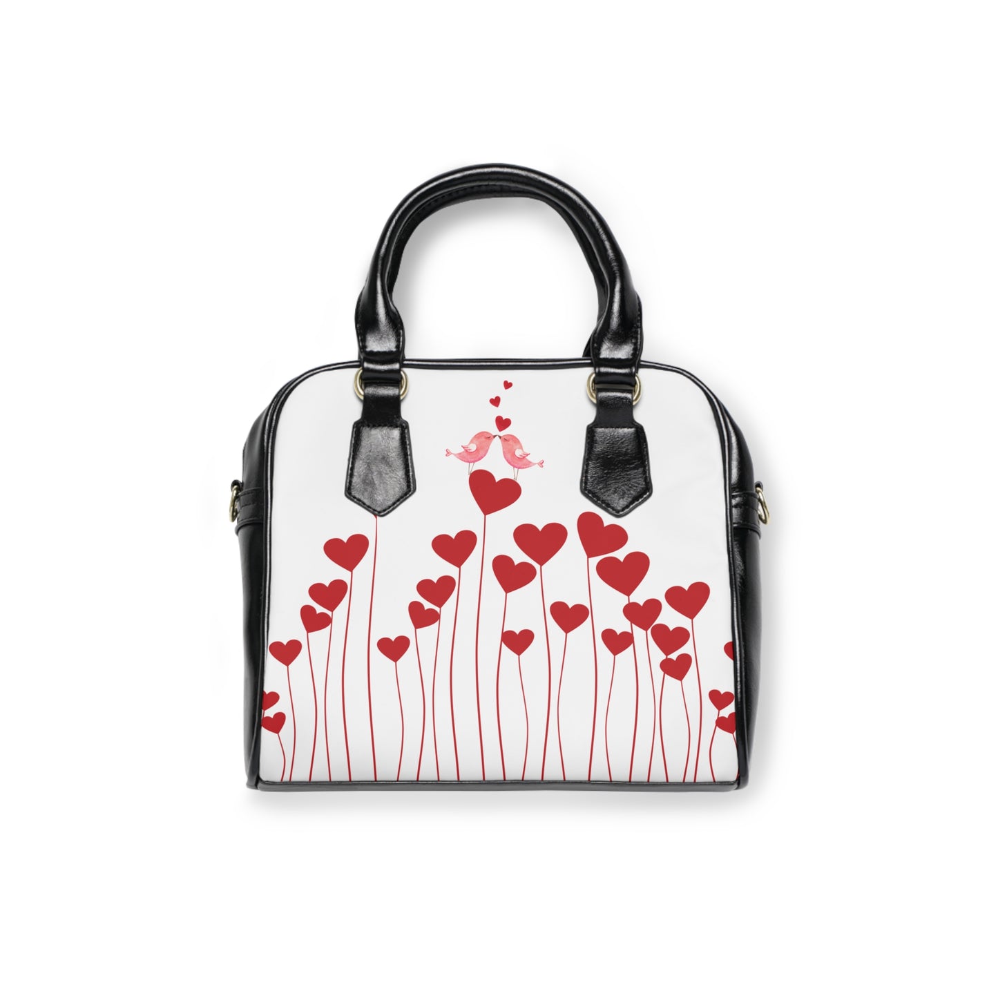 Heart Field Shoulder Handbag — Romantic Red Heart Tote for Valentine's Day