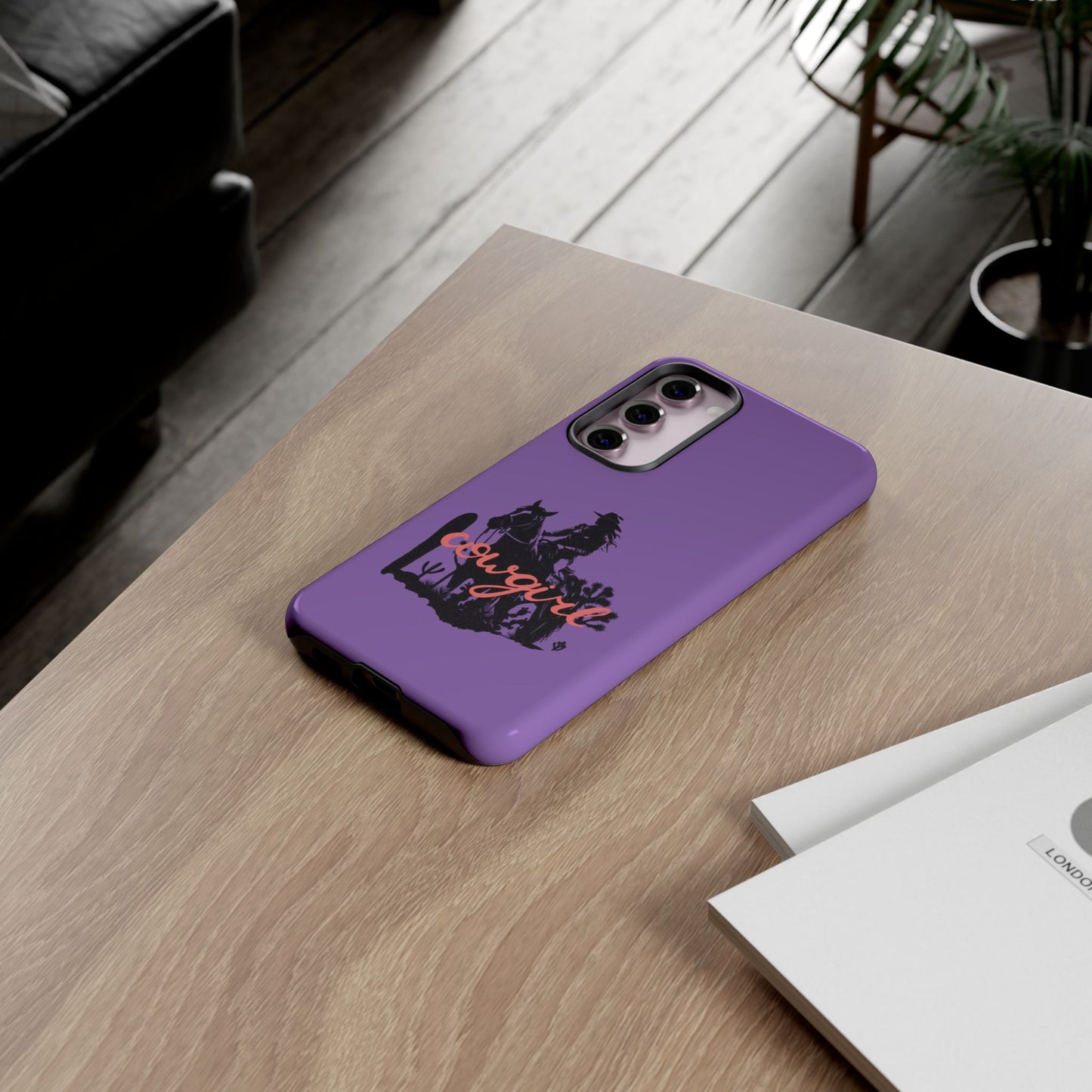 Cowgirl Phone Case — Purple Western Rider Protective Phone Cover