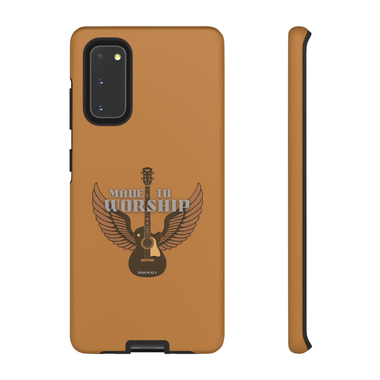 Tough Phone Case — "Made to Worship" Acoustic Guitar Wings Design