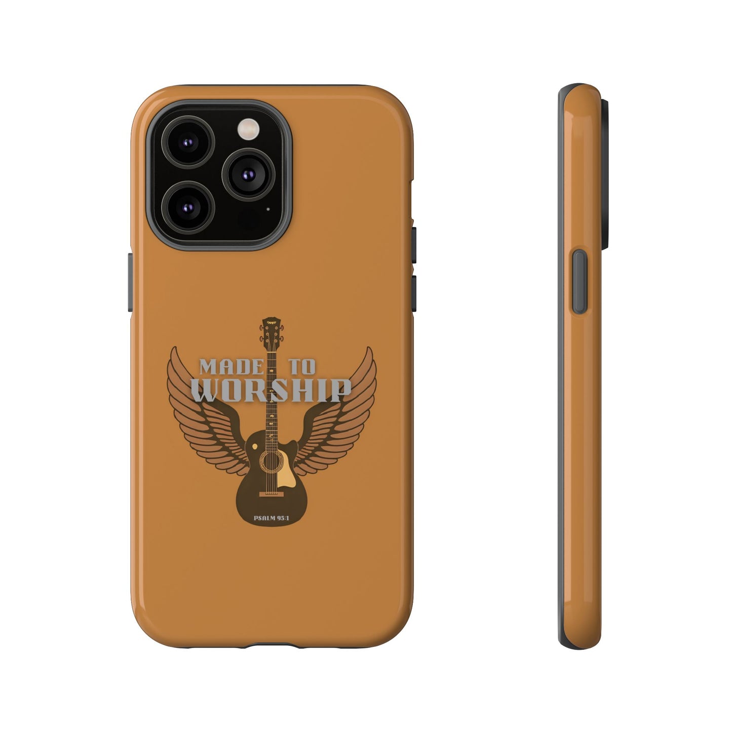 Tough Phone Case — "Made to Worship" Acoustic Guitar Wings Design