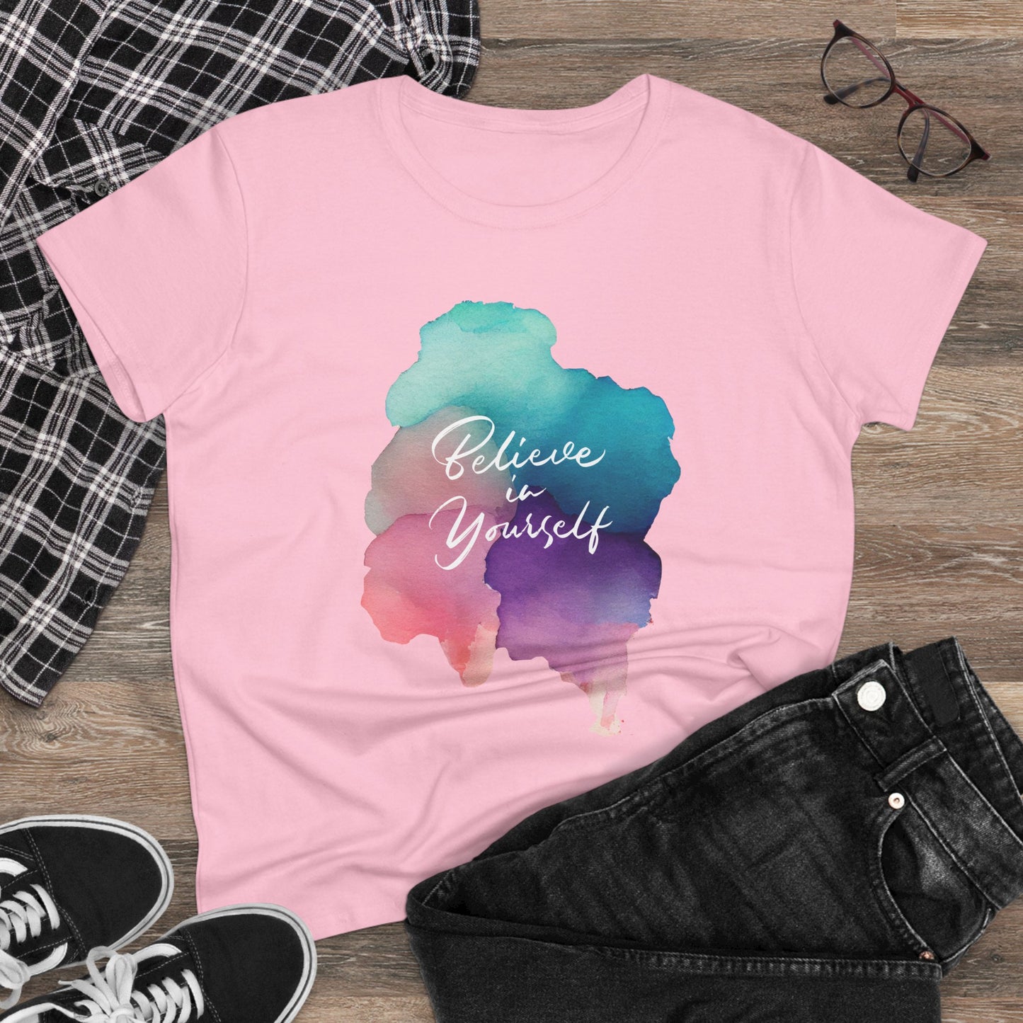 Motivational Women's Tee - 'Believe in Yourself' Casual Cotton Shirt, Gift for Her, Inspirational T-Shirt, Everyday Wear, [...]
