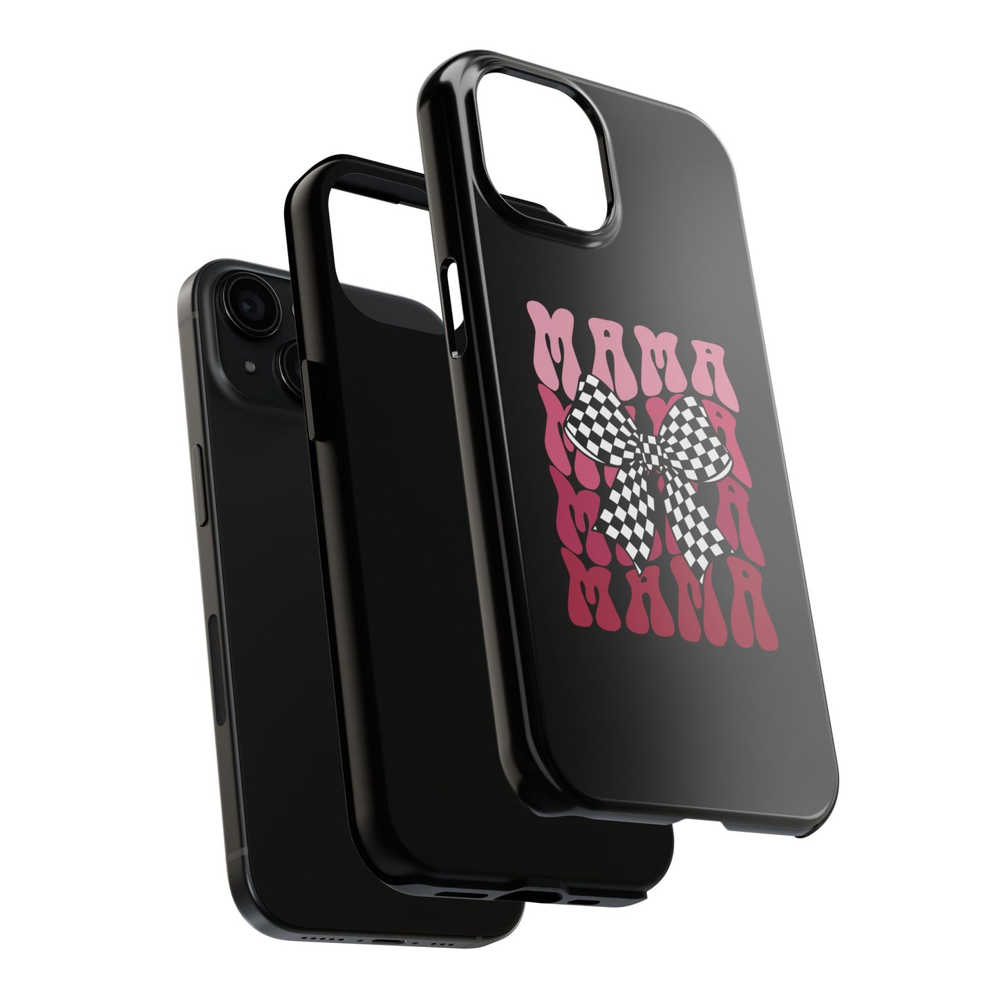 Chic Tough Phone Cases with Mama Bow Design, Stylish Phone Cover