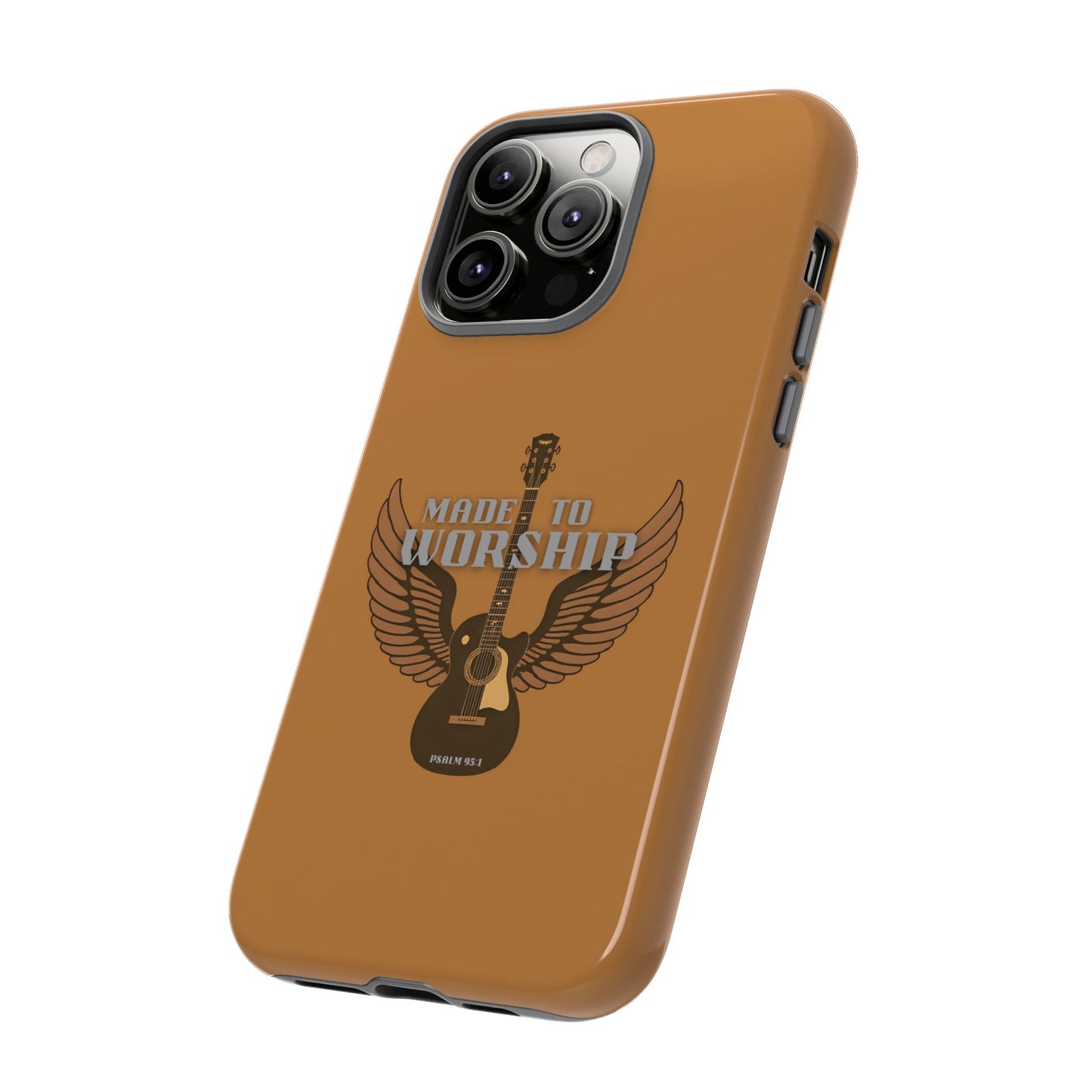 Tough Phone Case — "Made to Worship" Acoustic Guitar Wings Design