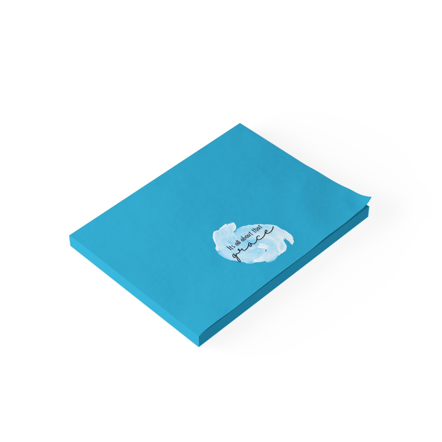 Inspirational Post-it Notes — "It's All About That Grace" Blue Sticky Notes