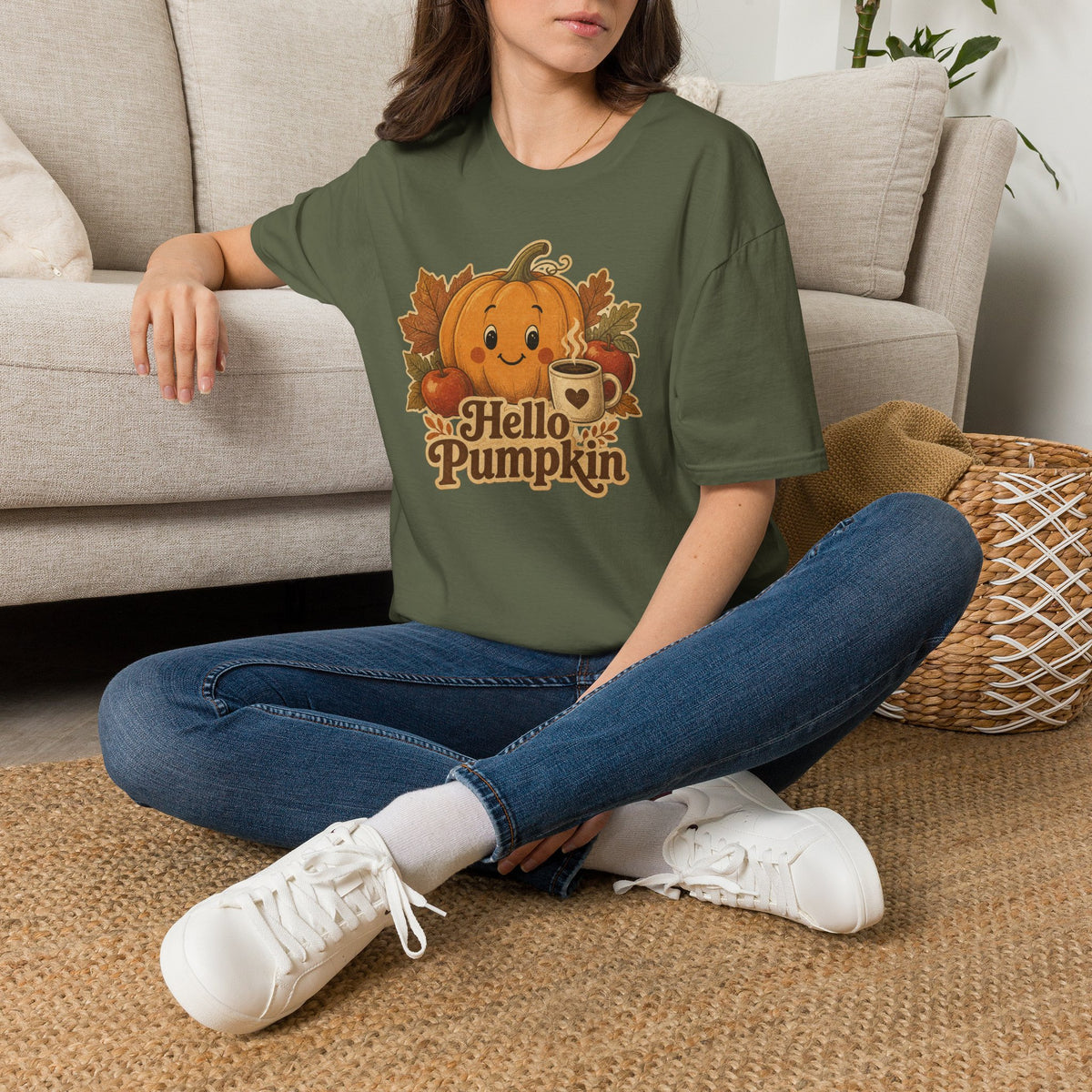 Hello Pumpkin T-Shirt — Cute Vintage Pumpkin Fall Tee