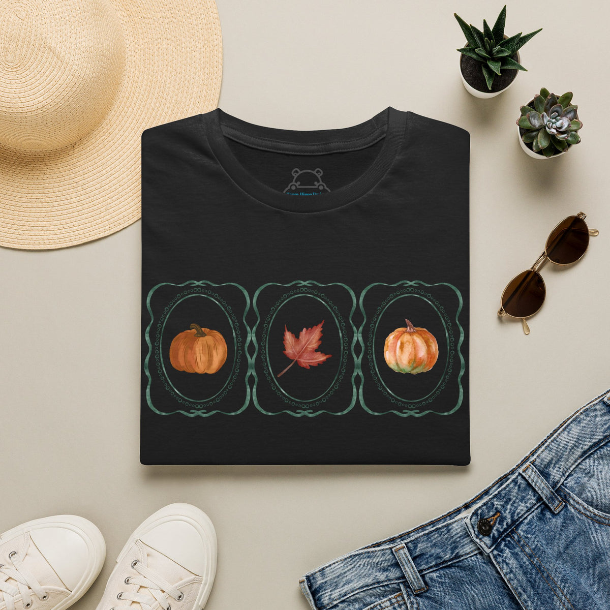 Autumn Trio Pumpkin & Leaf T-Shirt