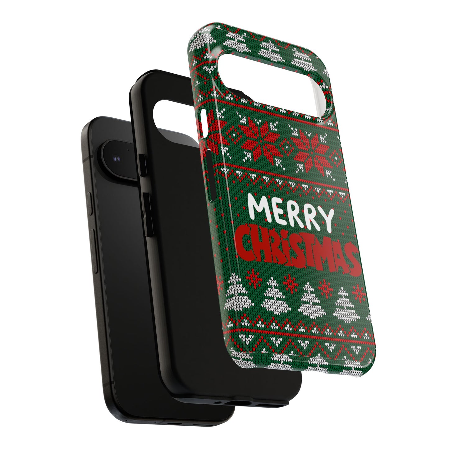 Merry Christmas Phone Case - Festive Green Ugly Sweater Design