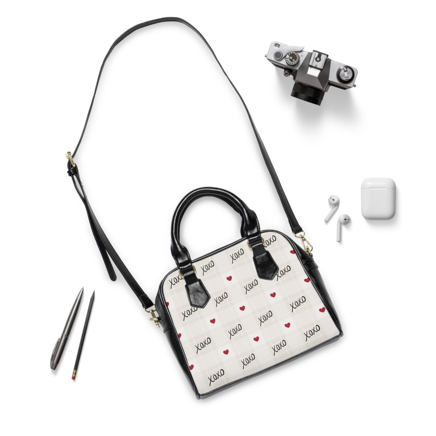 XOXO Hearts Shoulder Handbag — Cute Valentine’s Day Crossbody Purse