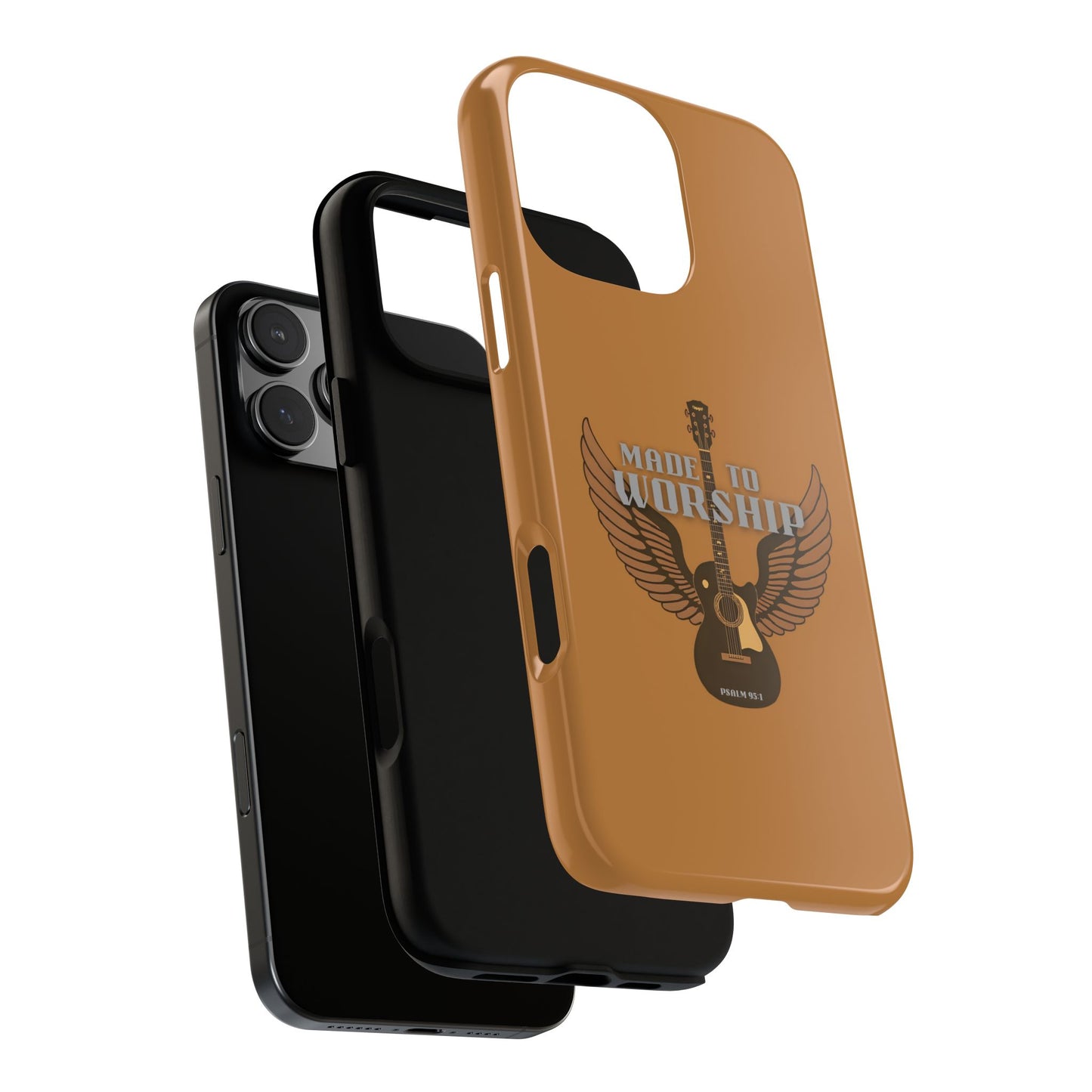 Tough Phone Case — "Made to Worship" Acoustic Guitar Wings Design