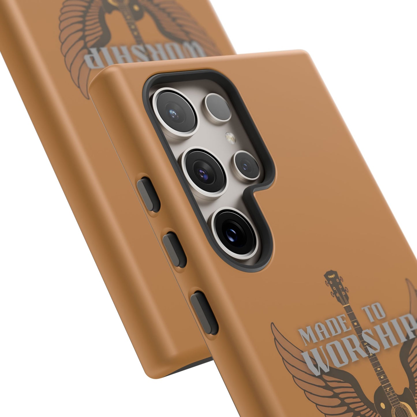 Tough Phone Case — "Made to Worship" Acoustic Guitar Wings Design