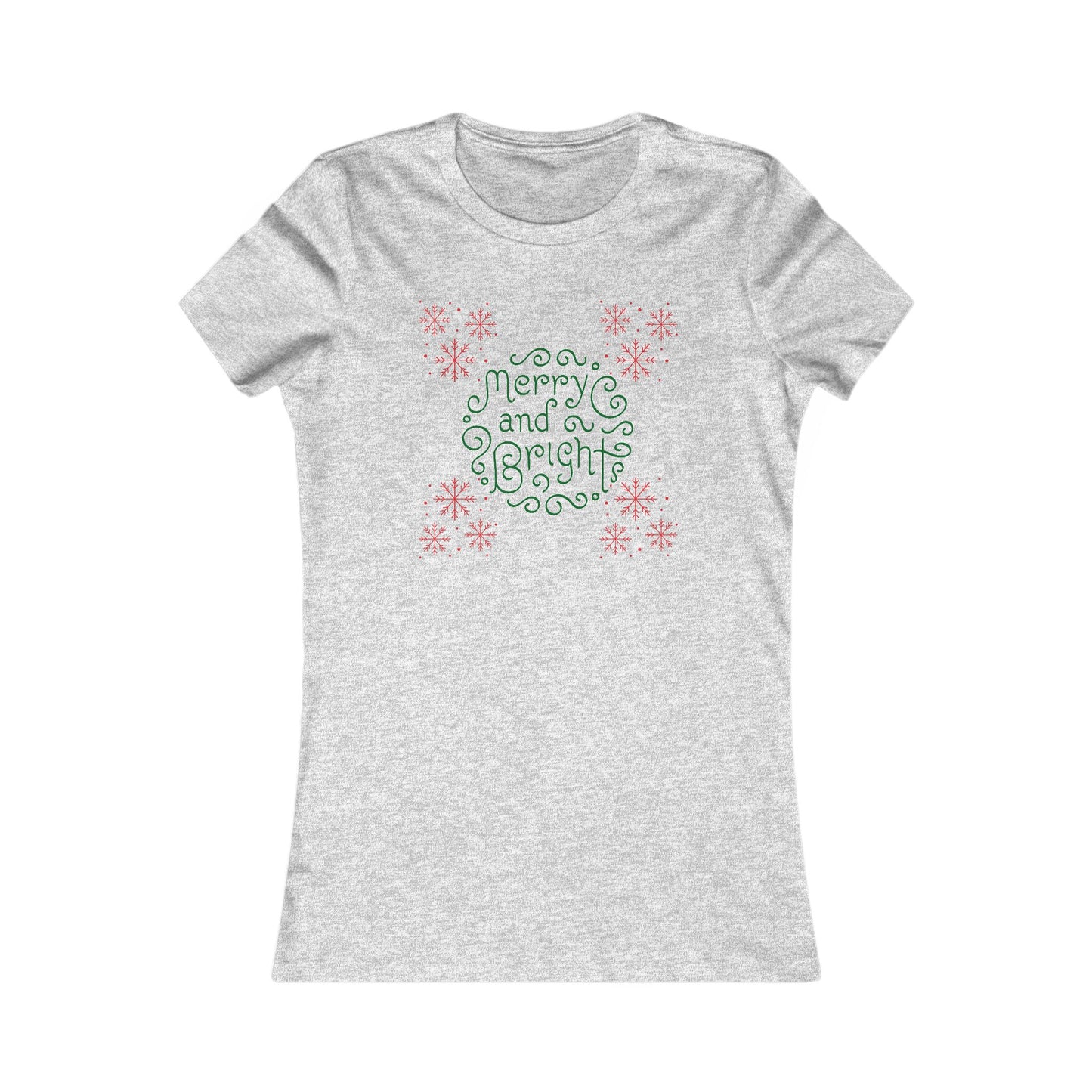 Merry & Bright Women's Tee — Christmas Holiday Graphic Shirt