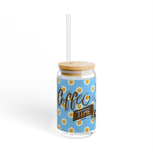 Smiley Sunshine Iced Coffee Sipper Glass