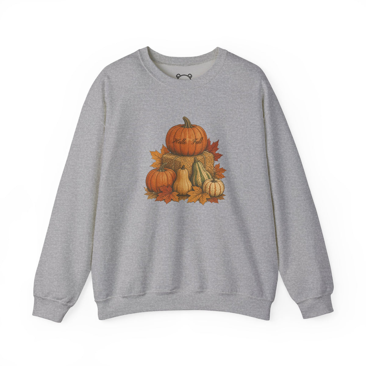 Pumpkin Patch Fall Sweatshirt – Autumn Pumpkins & Leaves Crewneck