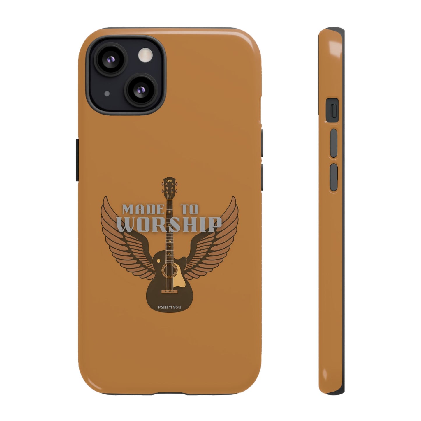 Tough Phone Case — "Made to Worship" Acoustic Guitar Wings Design