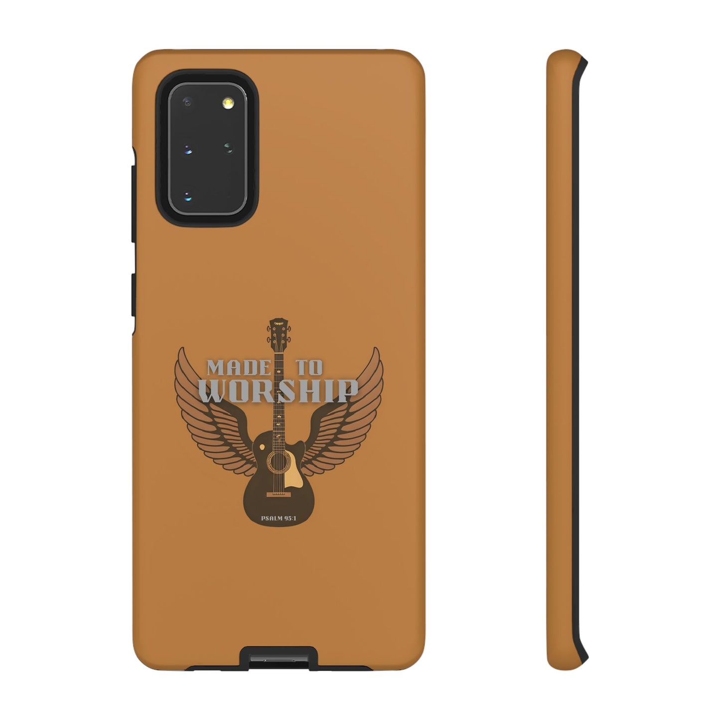 Tough Phone Case — "Made to Worship" Acoustic Guitar Wings Design