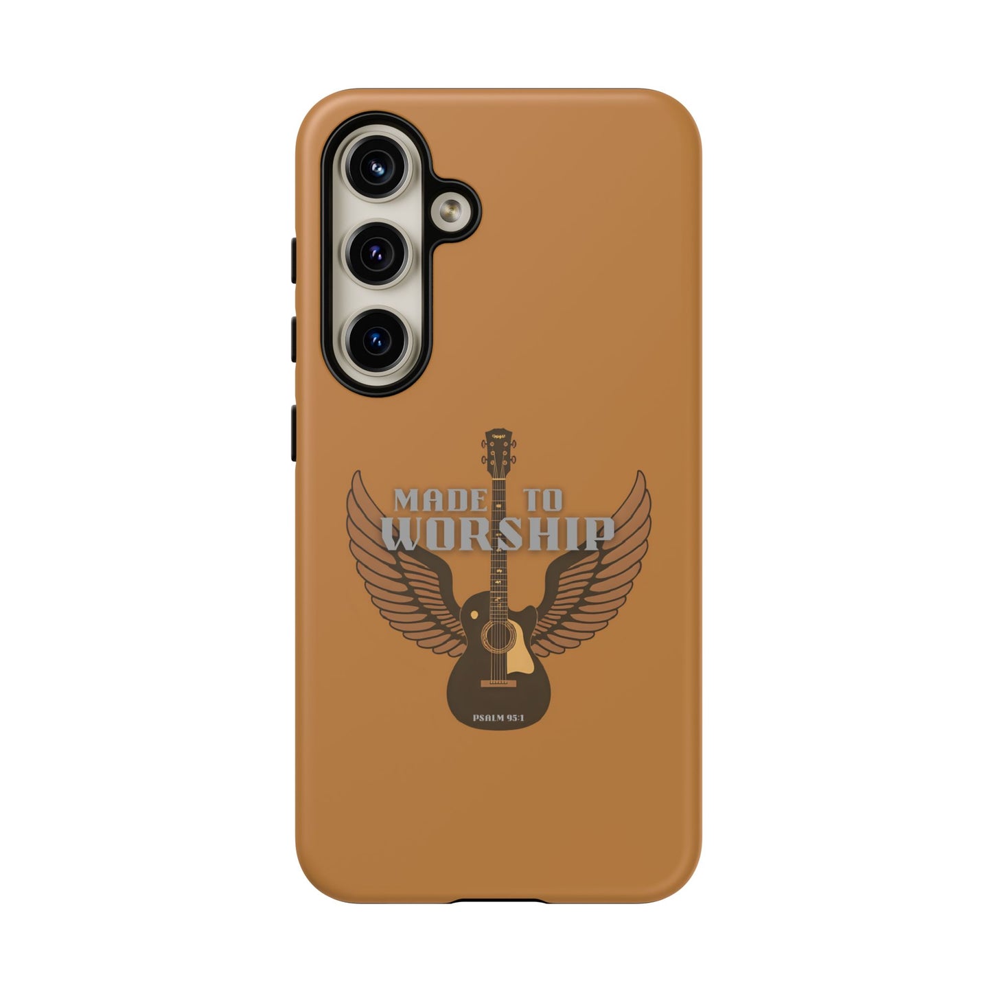 Tough Phone Case — "Made to Worship" Acoustic Guitar Wings Design