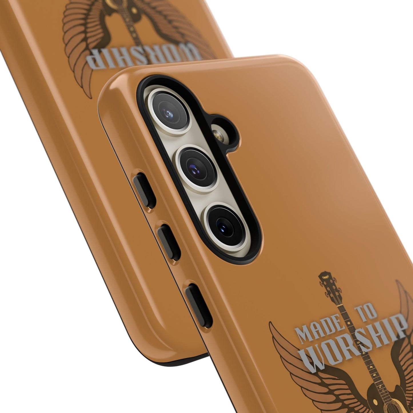 Tough Phone Case — "Made to Worship" Acoustic Guitar Wings Design