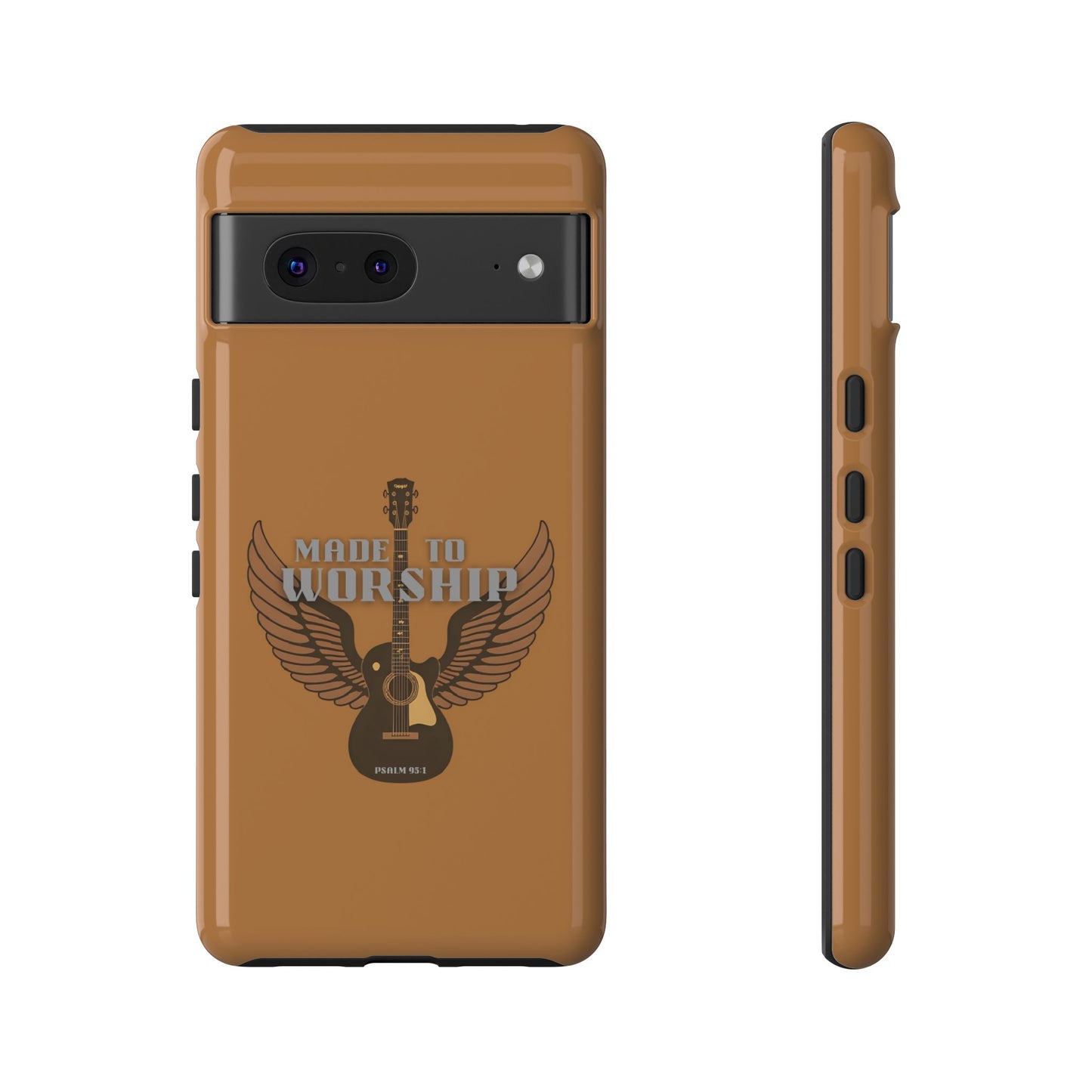Tough Phone Case — "Made to Worship" Acoustic Guitar Wings Design
