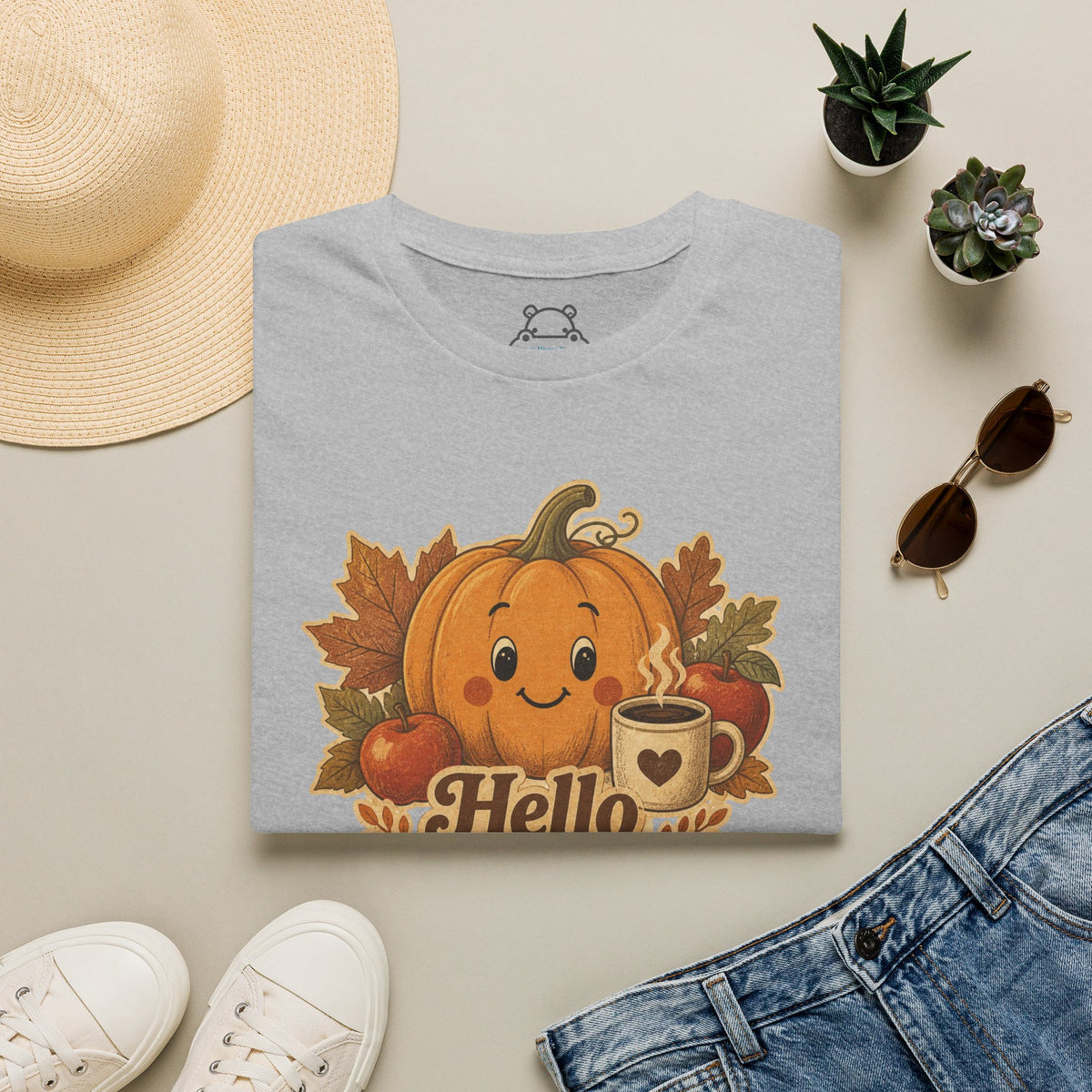 Hello Pumpkin T-Shirt — Cute Vintage Pumpkin Fall Tee