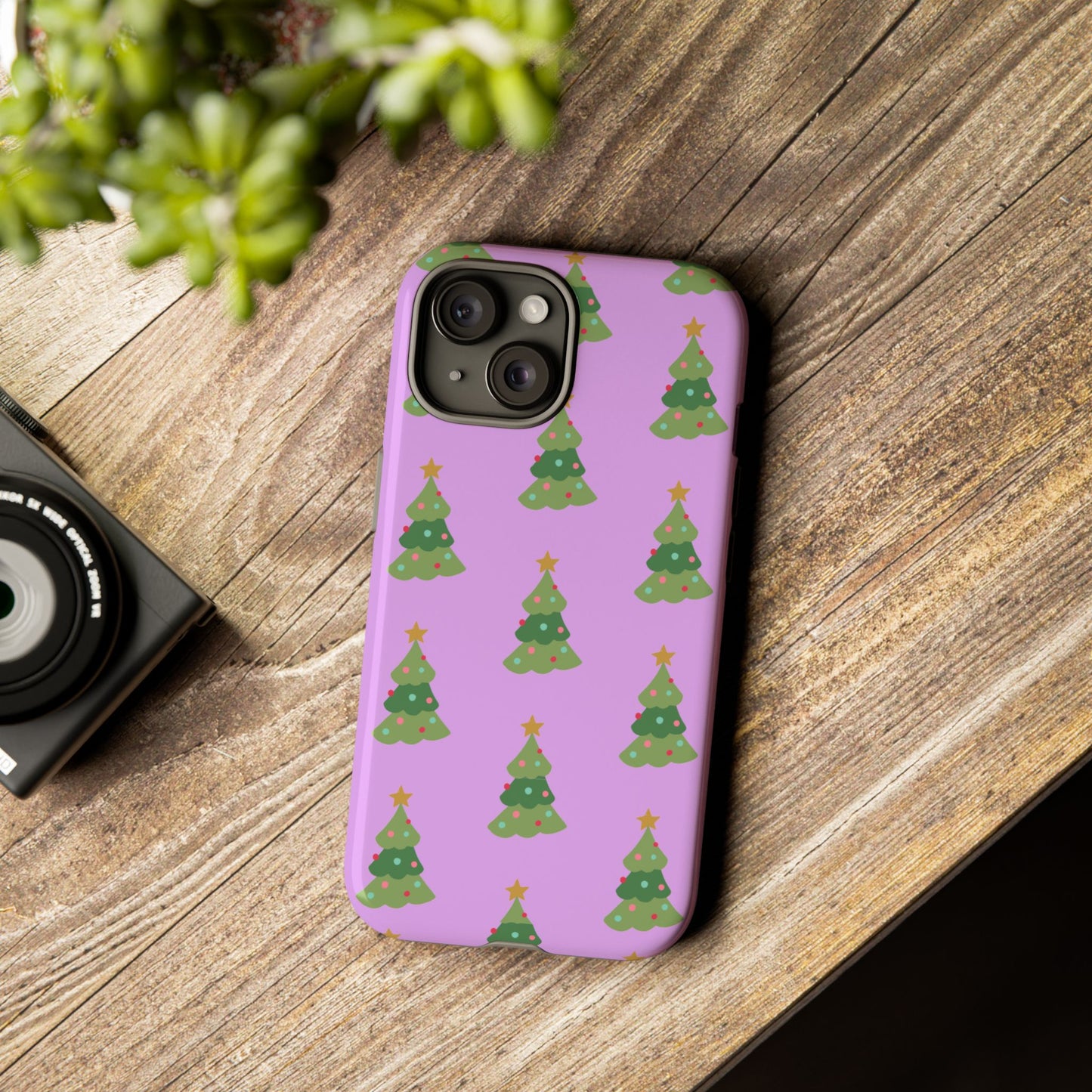 Christmas Tree Phone Case — Cute Purple Holiday iPhone Cover