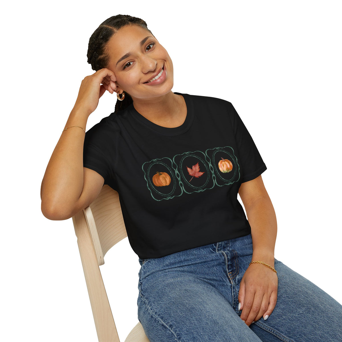 Autumn Trio Pumpkin & Leaf T-Shirt