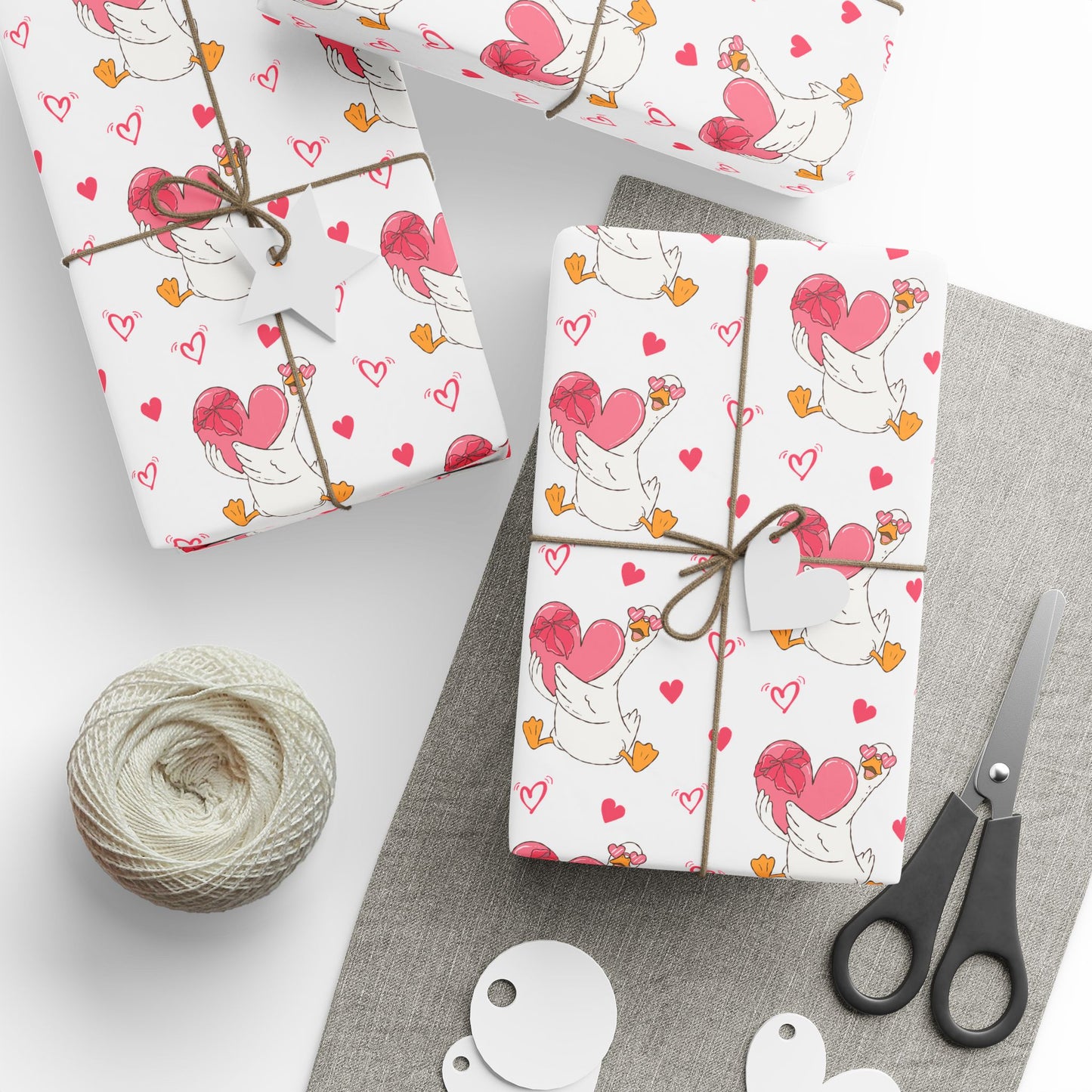 Romantic Love Goose Wrapping Paper Roll — Valentine's & Galentine's Gift Wrap
