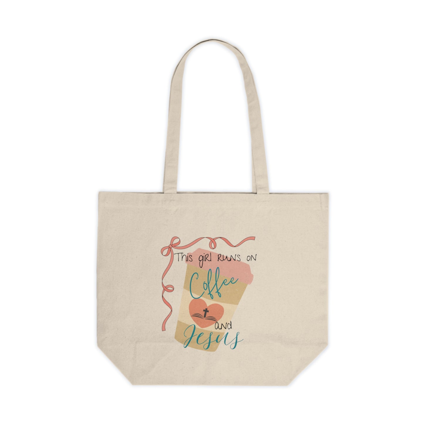 Coffee and Jesus Canvas Shopping Tote