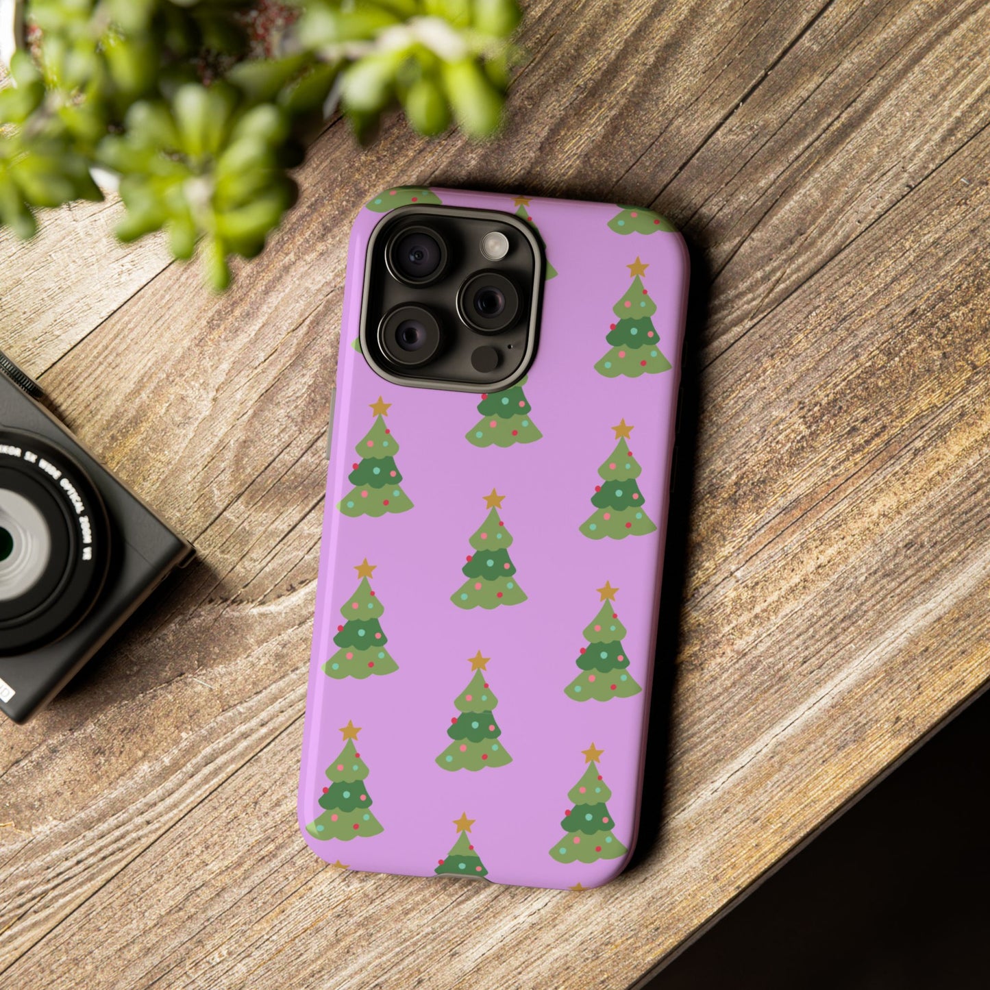 Christmas Tree Phone Case — Cute Purple Holiday iPhone Cover