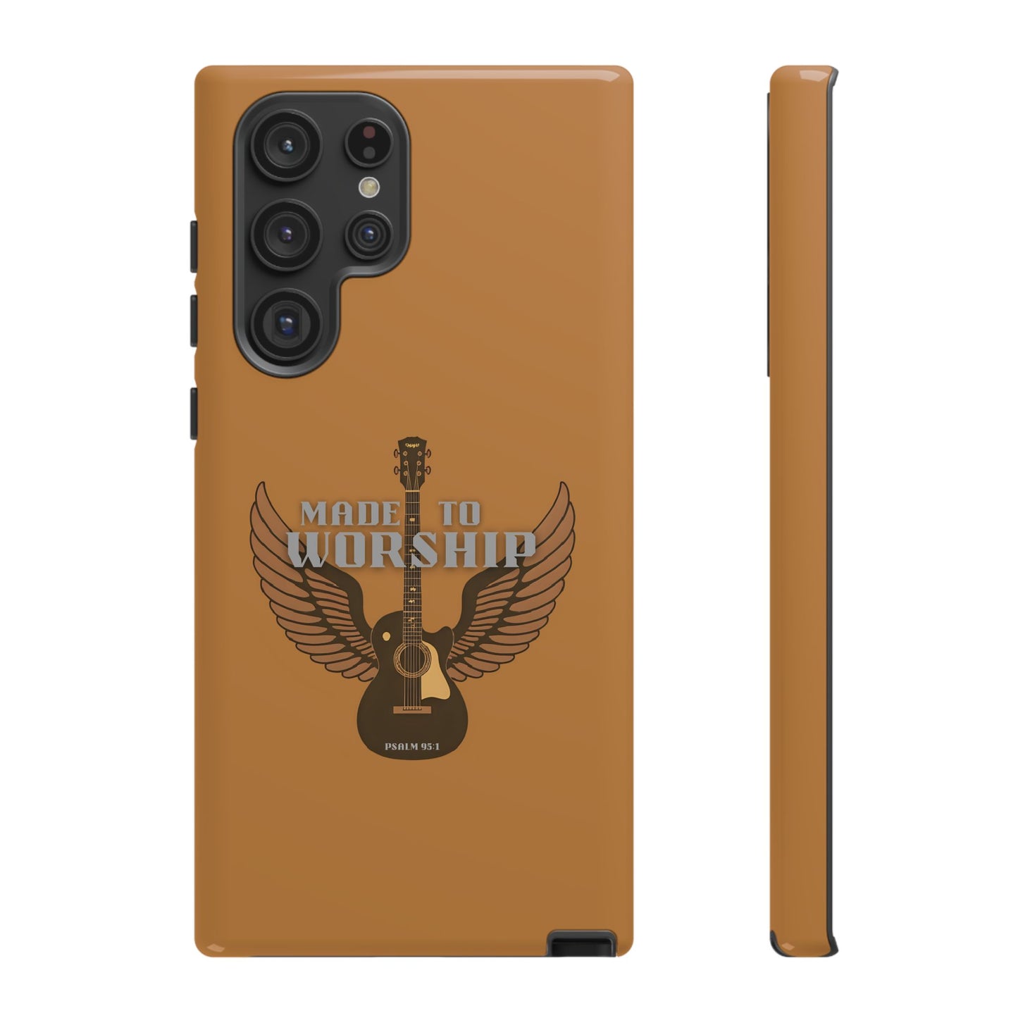 Tough Phone Case — "Made to Worship" Acoustic Guitar Wings Design