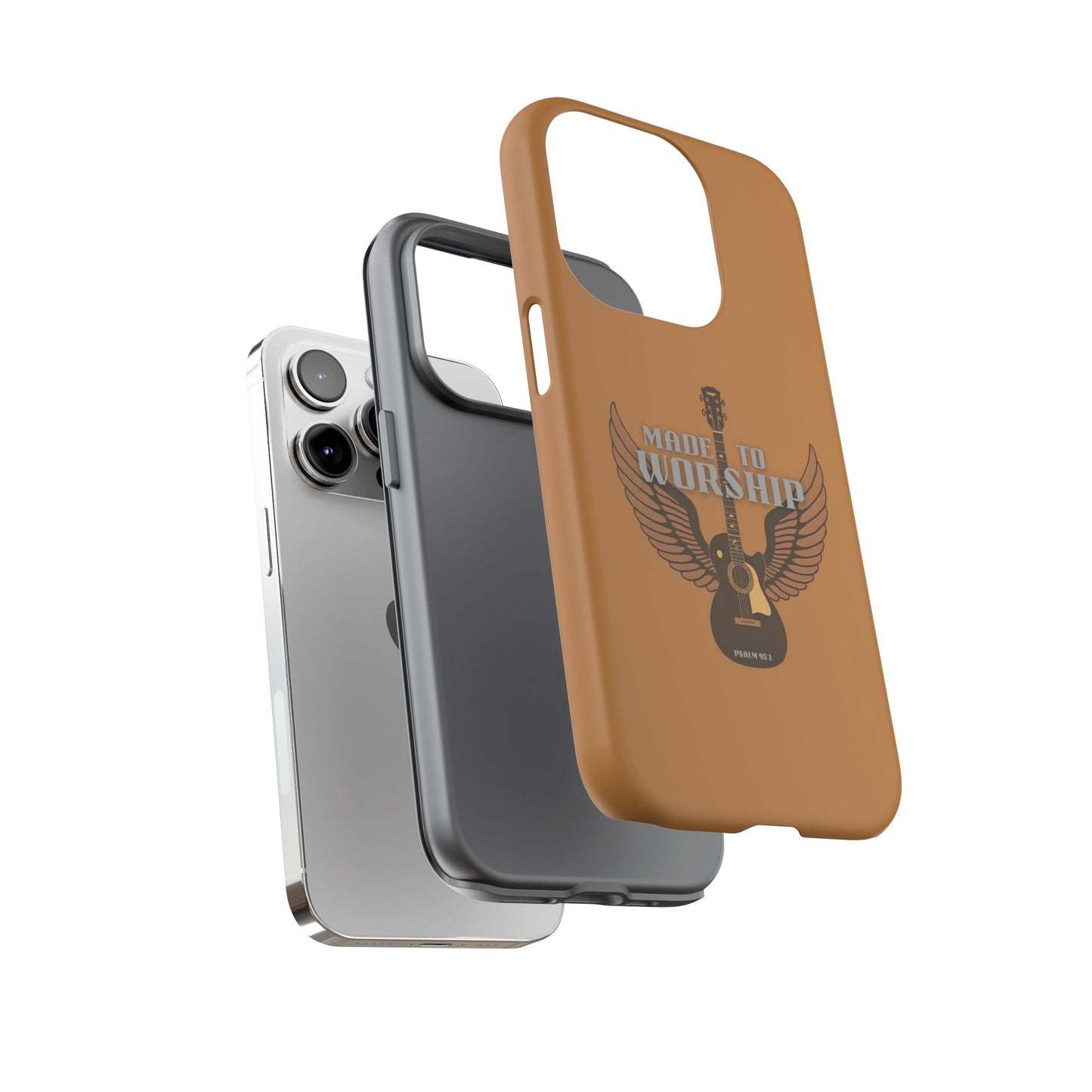 Tough Phone Case — "Made to Worship" Acoustic Guitar Wings Design