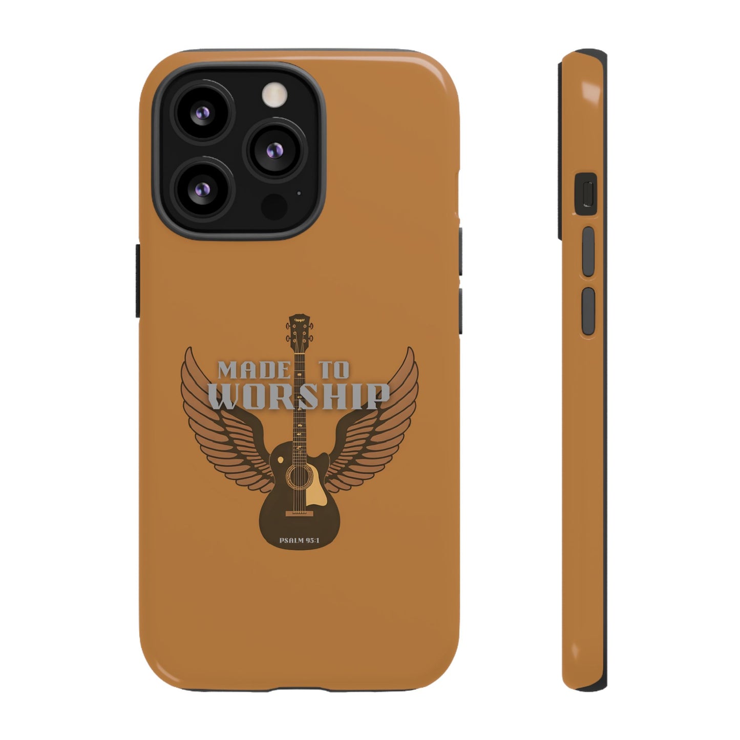 Tough Phone Case — "Made to Worship" Acoustic Guitar Wings Design