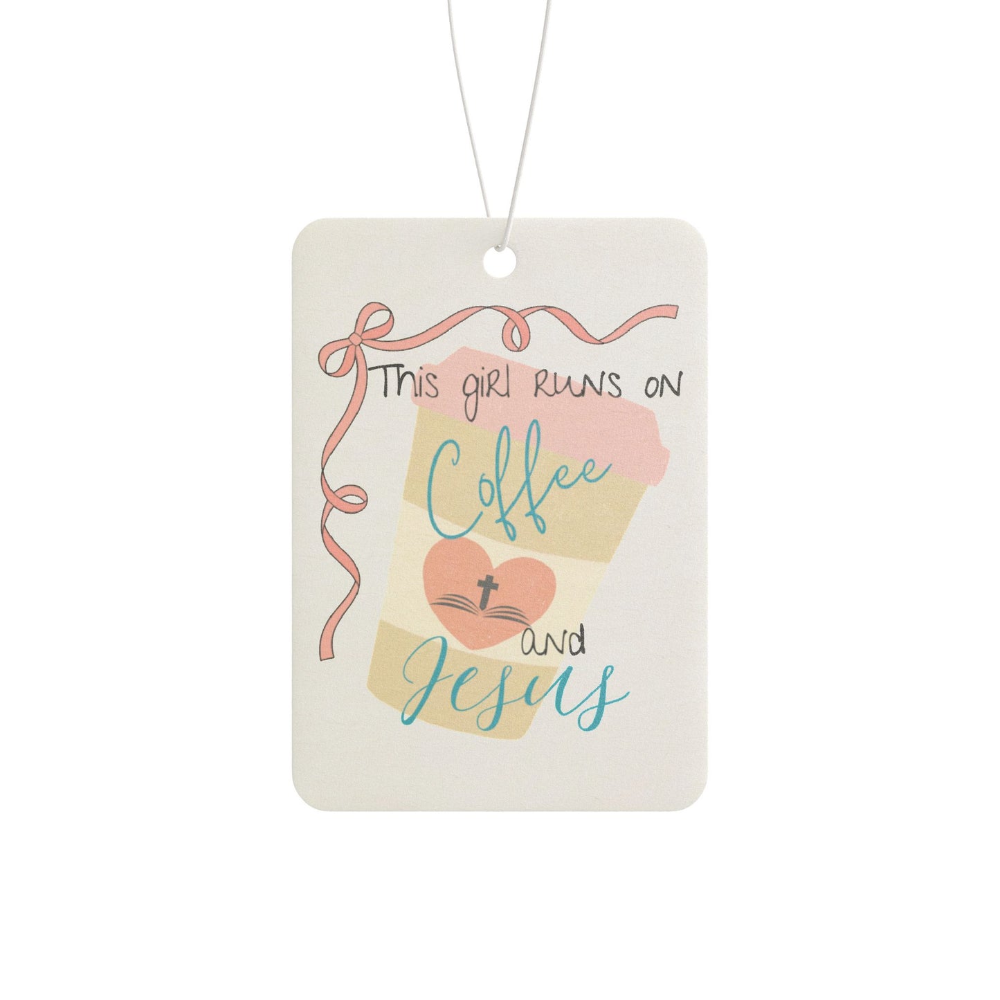 Coffee & Jesus Car Air Freshener, Inspirational Car Decor