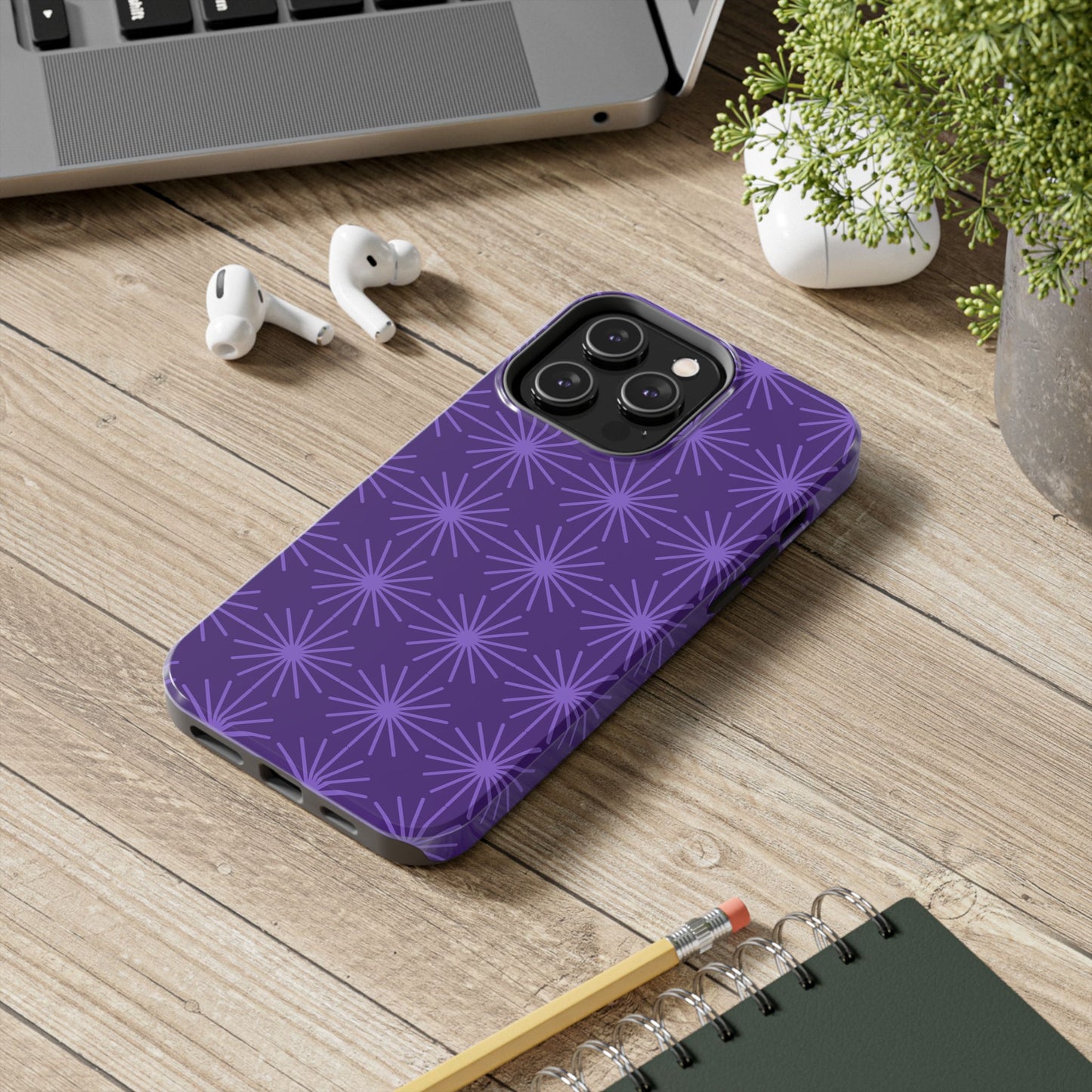 Phone Case - Purple Circular Star Design