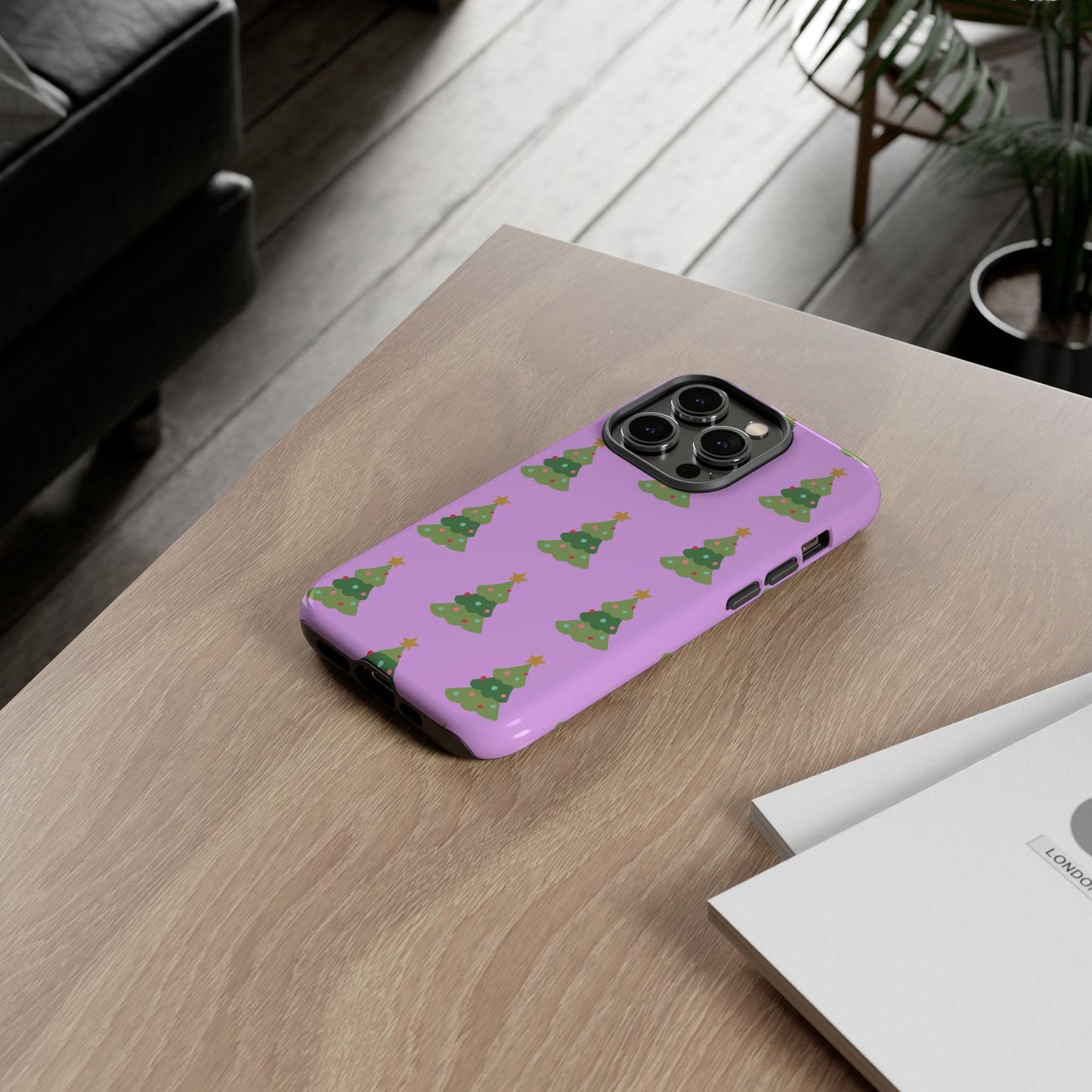 Christmas Tree Phone Case — Cute Purple Holiday iPhone Cover