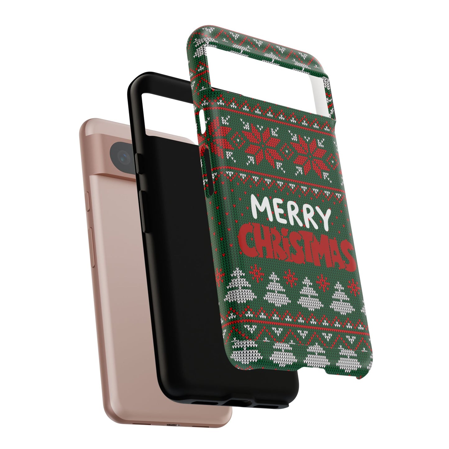 Merry Christmas Phone Case - Festive Green Ugly Sweater Design