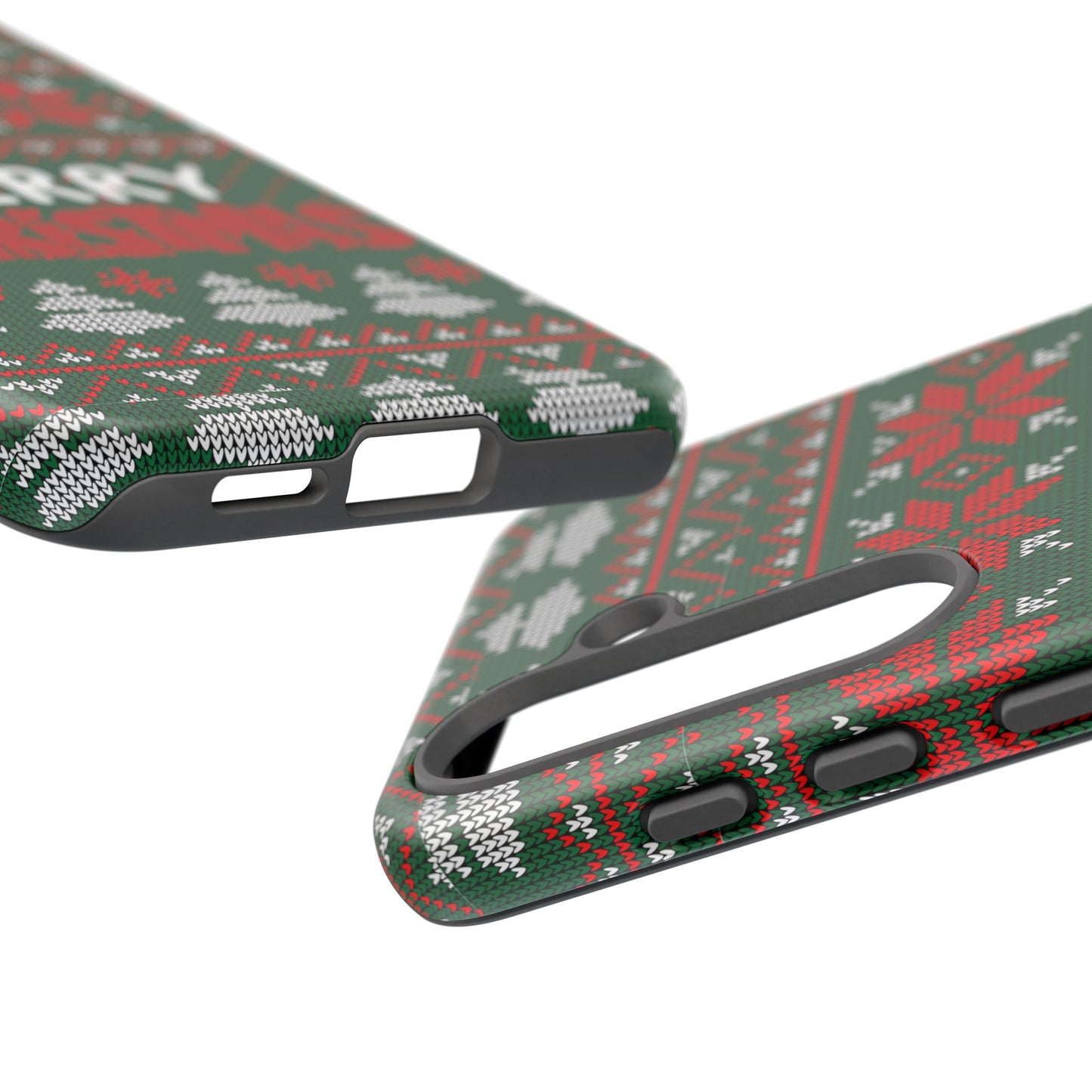 Merry Christmas Phone Case - Festive Green Ugly Sweater Design