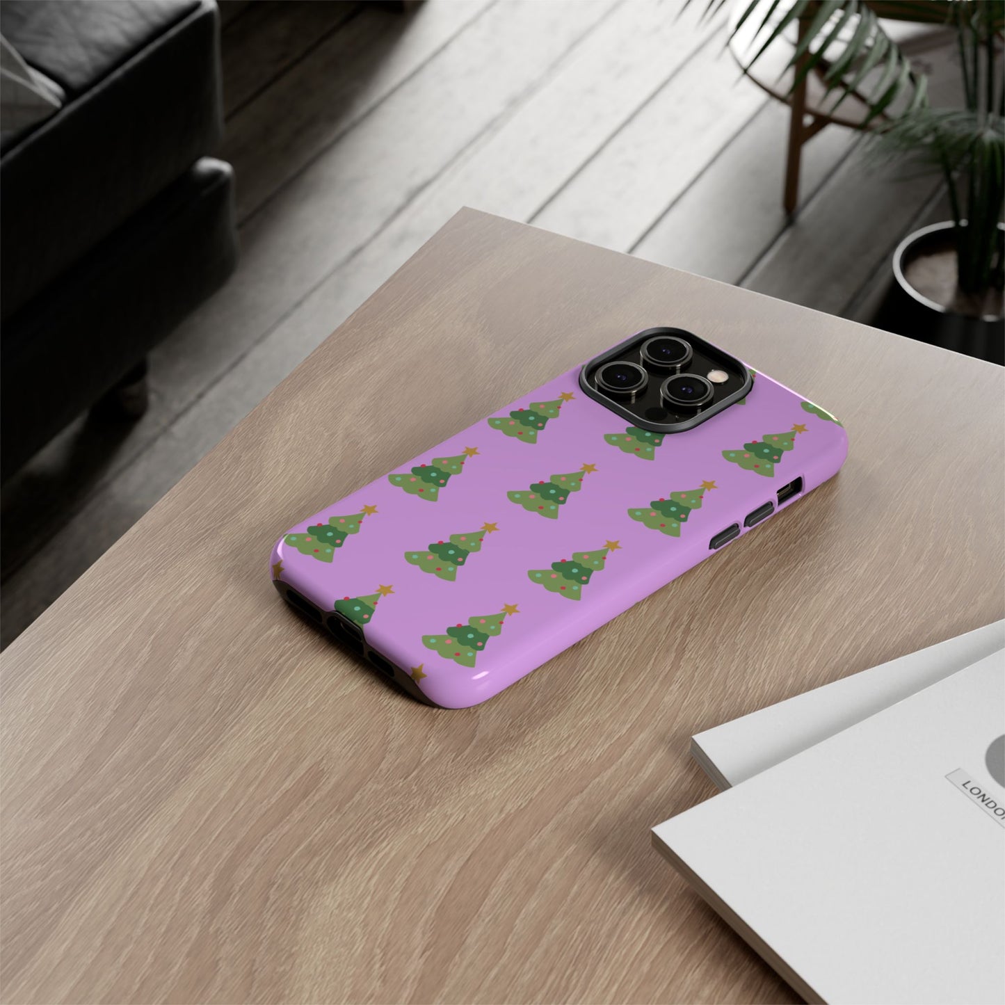 Christmas Tree Phone Case — Cute Purple Holiday iPhone Cover