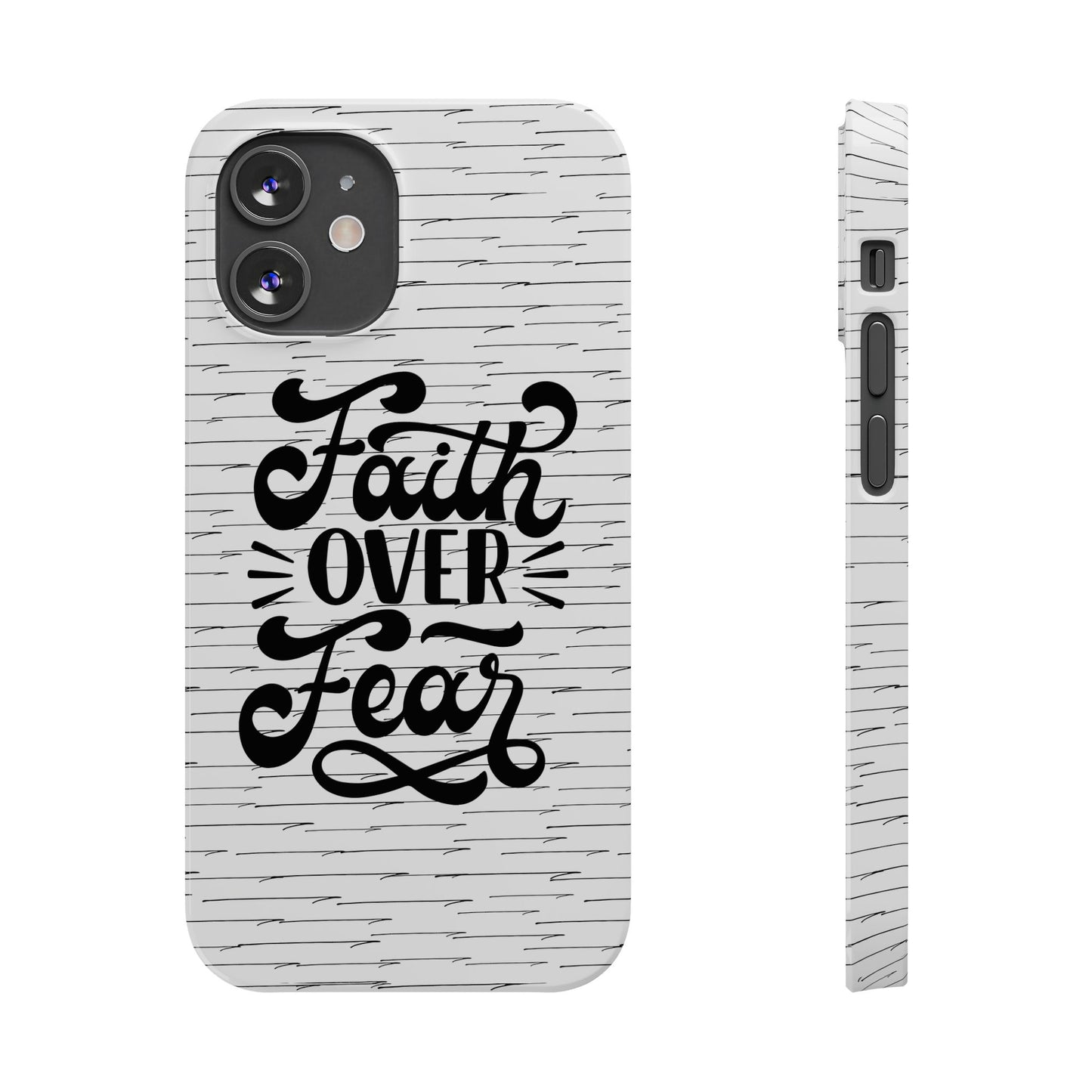 Inspirational Faith Over Fear Phone Case | Slim Case for iPhone & Samsung | Motivational Gift | Modern Design