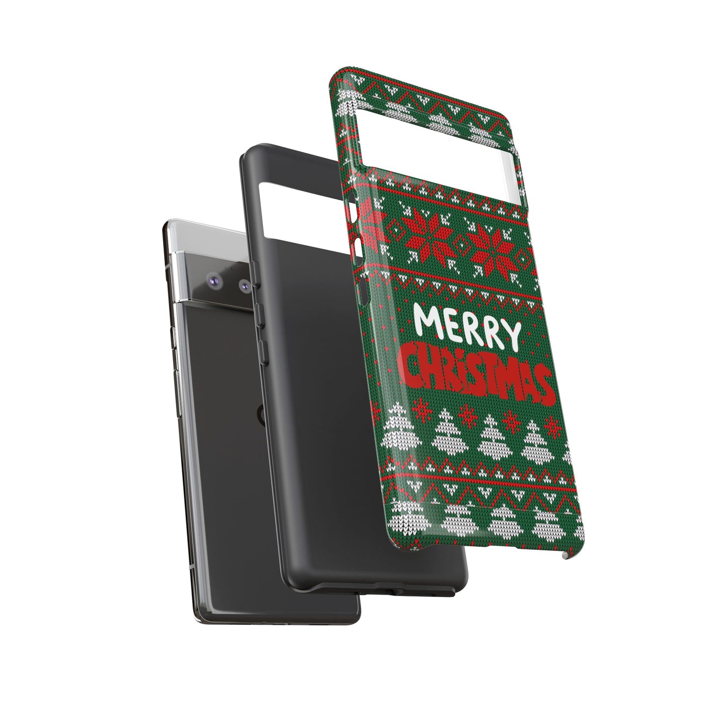 Merry Christmas Phone Case - Festive Green Ugly Sweater Design