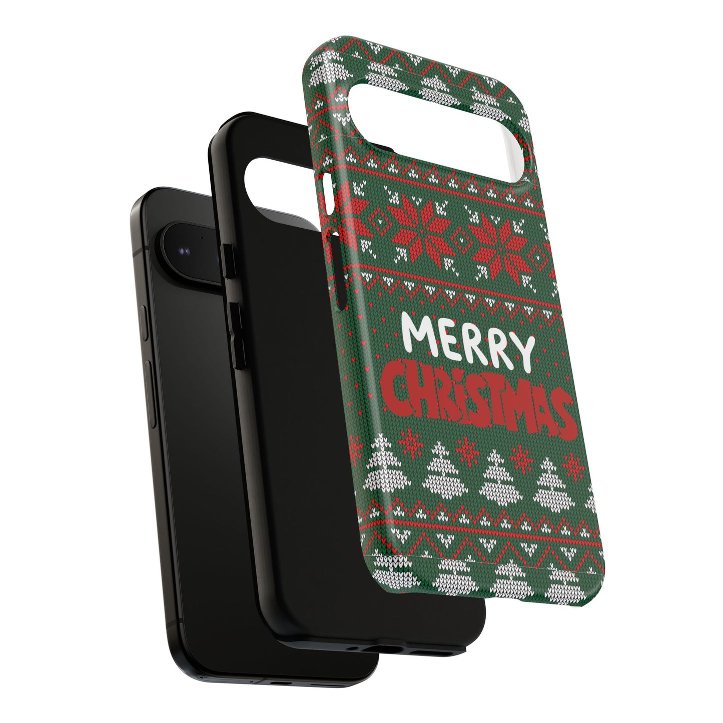 Merry Christmas Phone Case - Festive Green Ugly Sweater Design