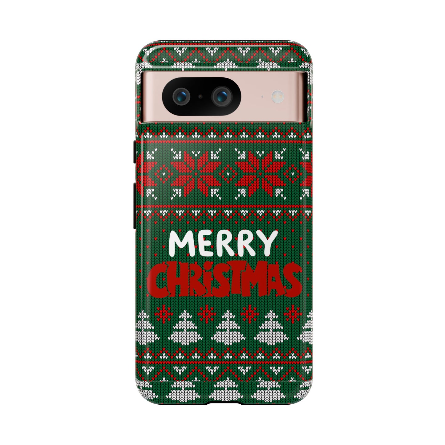 Merry Christmas Phone Case - Festive Green Ugly Sweater Design