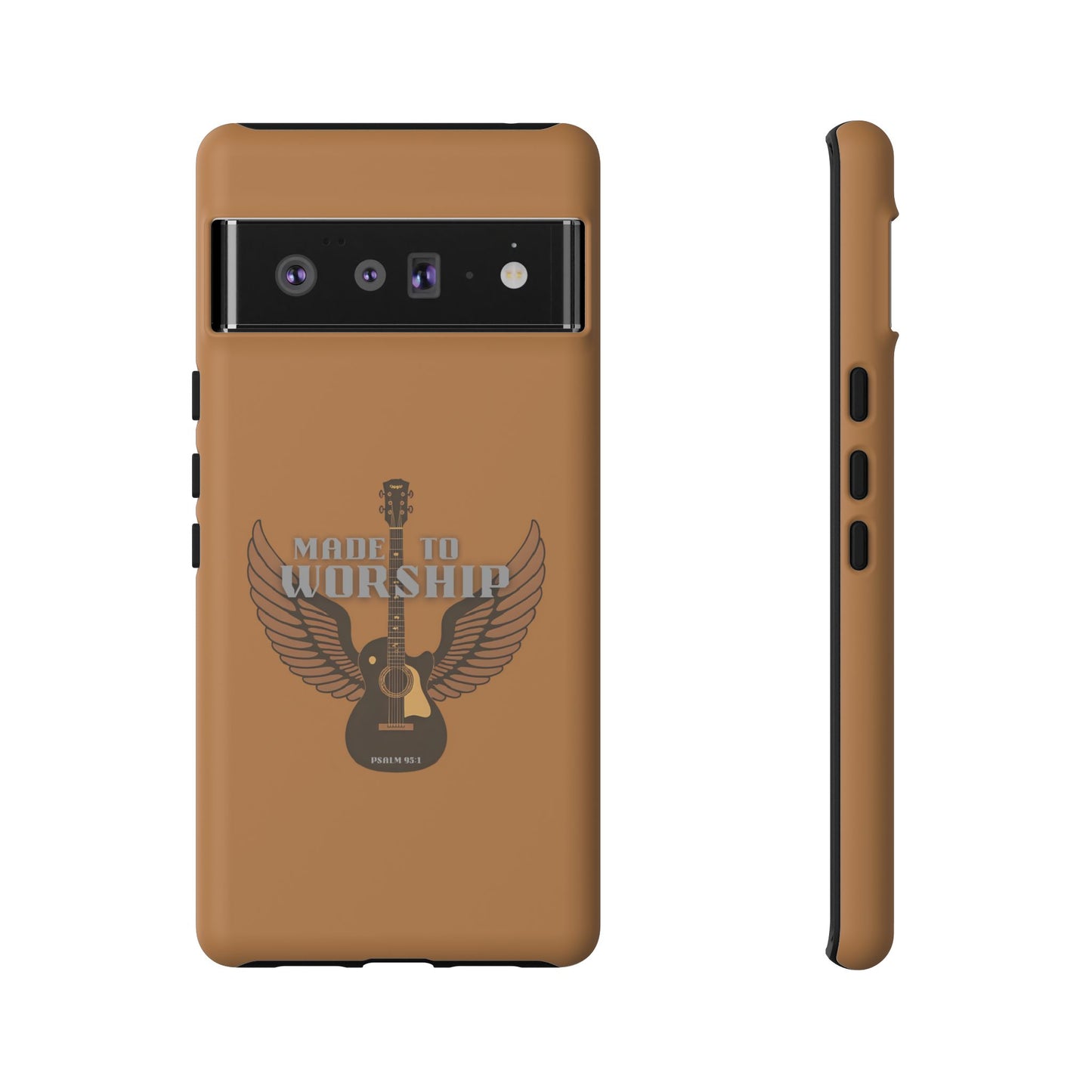 Tough Phone Case — "Made to Worship" Acoustic Guitar Wings Design