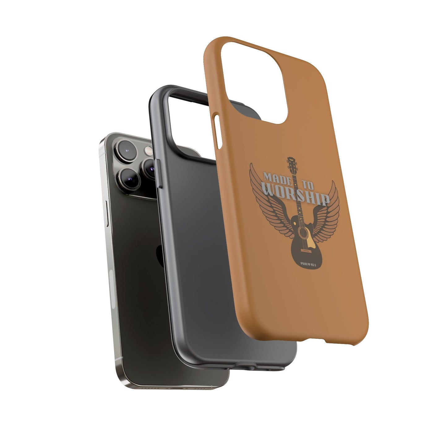 Tough Phone Case — "Made to Worship" Acoustic Guitar Wings Design