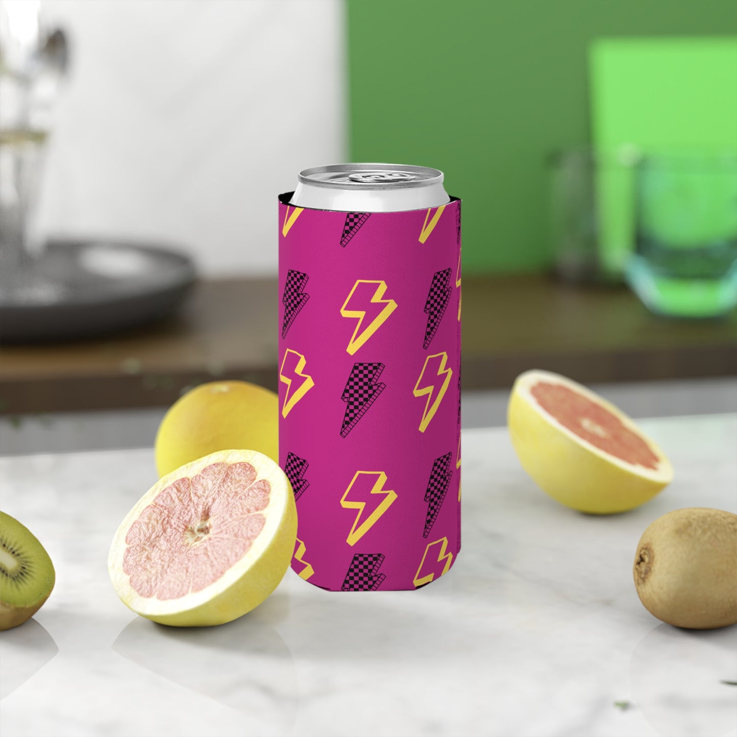 Vibrant Lightning Slim Can Cooler, Party Drink Sleeve, Summer BBQ Gift, Electric Vibe Beverage Wrap, Festival Drink Holder, Fun Picnic [...]