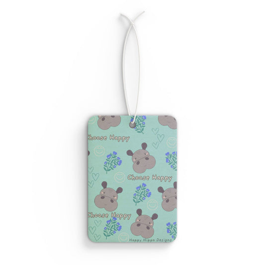 Car Air Freshener - Choose Happy Hippo Designs Reminder to Choose Happy